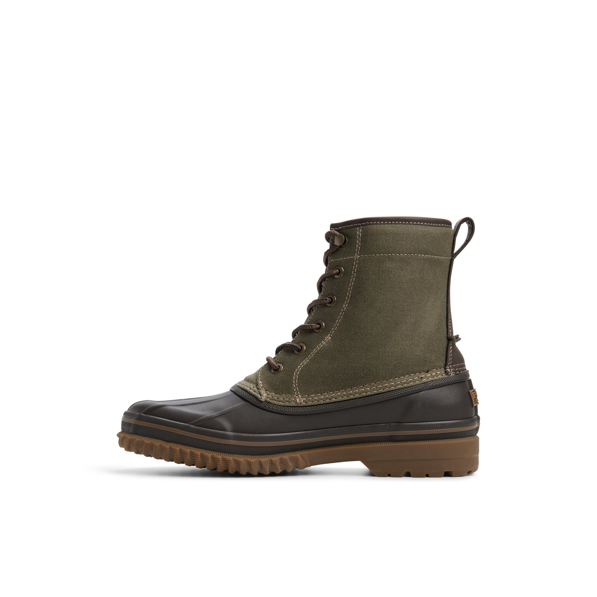 Three-quarter angle of Olive Drake Boot Duck Boots's back side