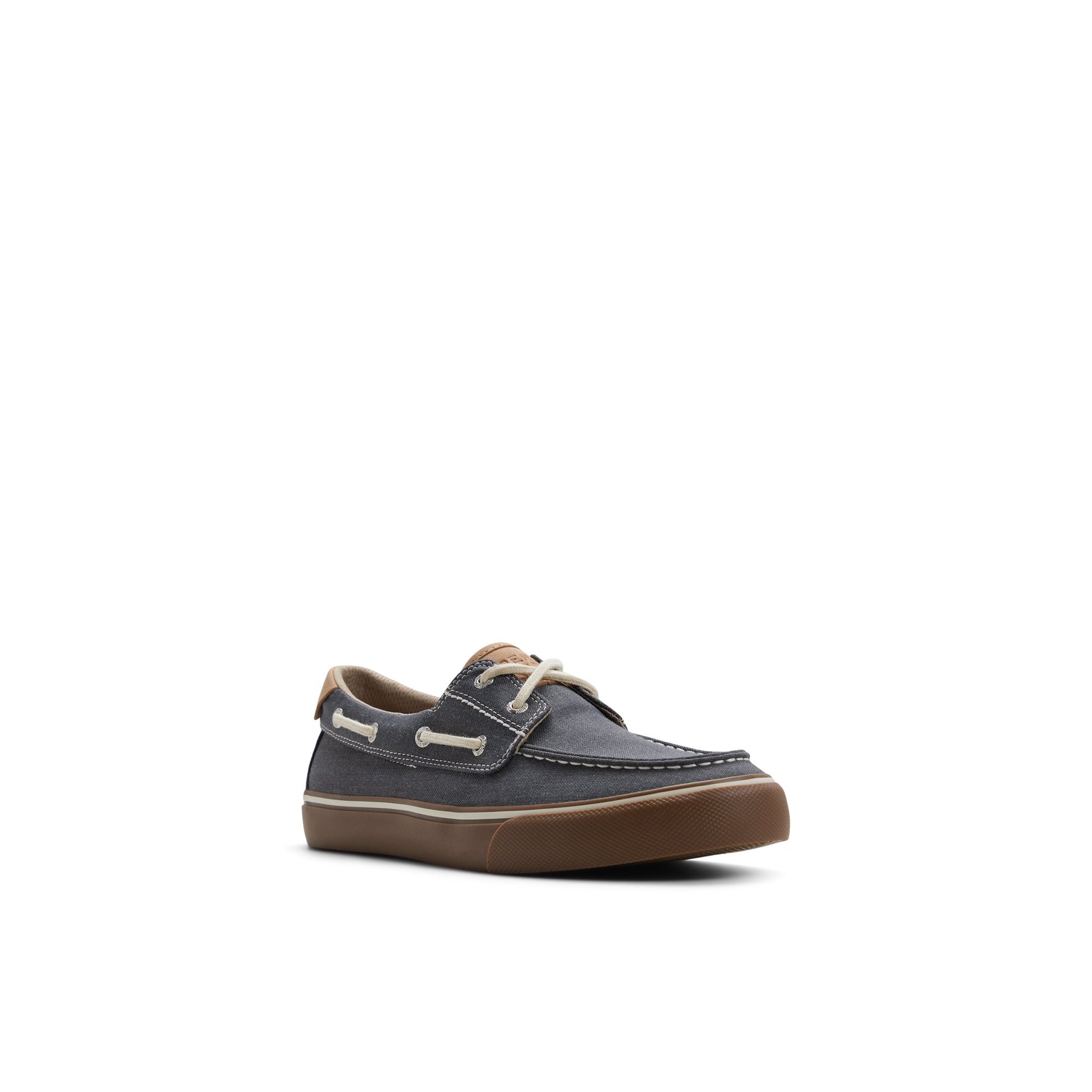 Side view of Dark grey Helm 2 Eye Sneaker Boat Shoe Sneaker
