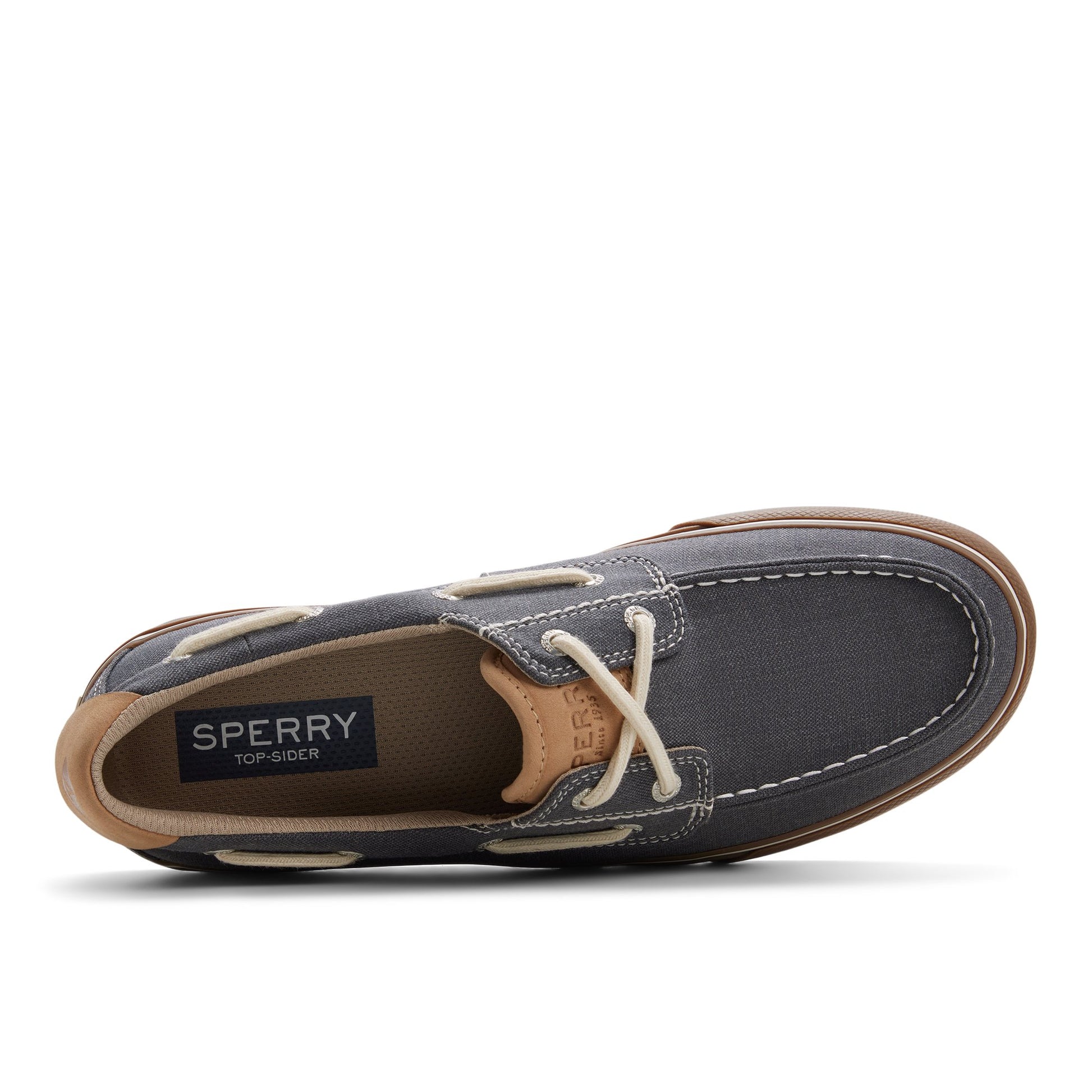 Top-down view of the Dark grey Helm 2 Eye Sneaker Boat Shoe Sneaker