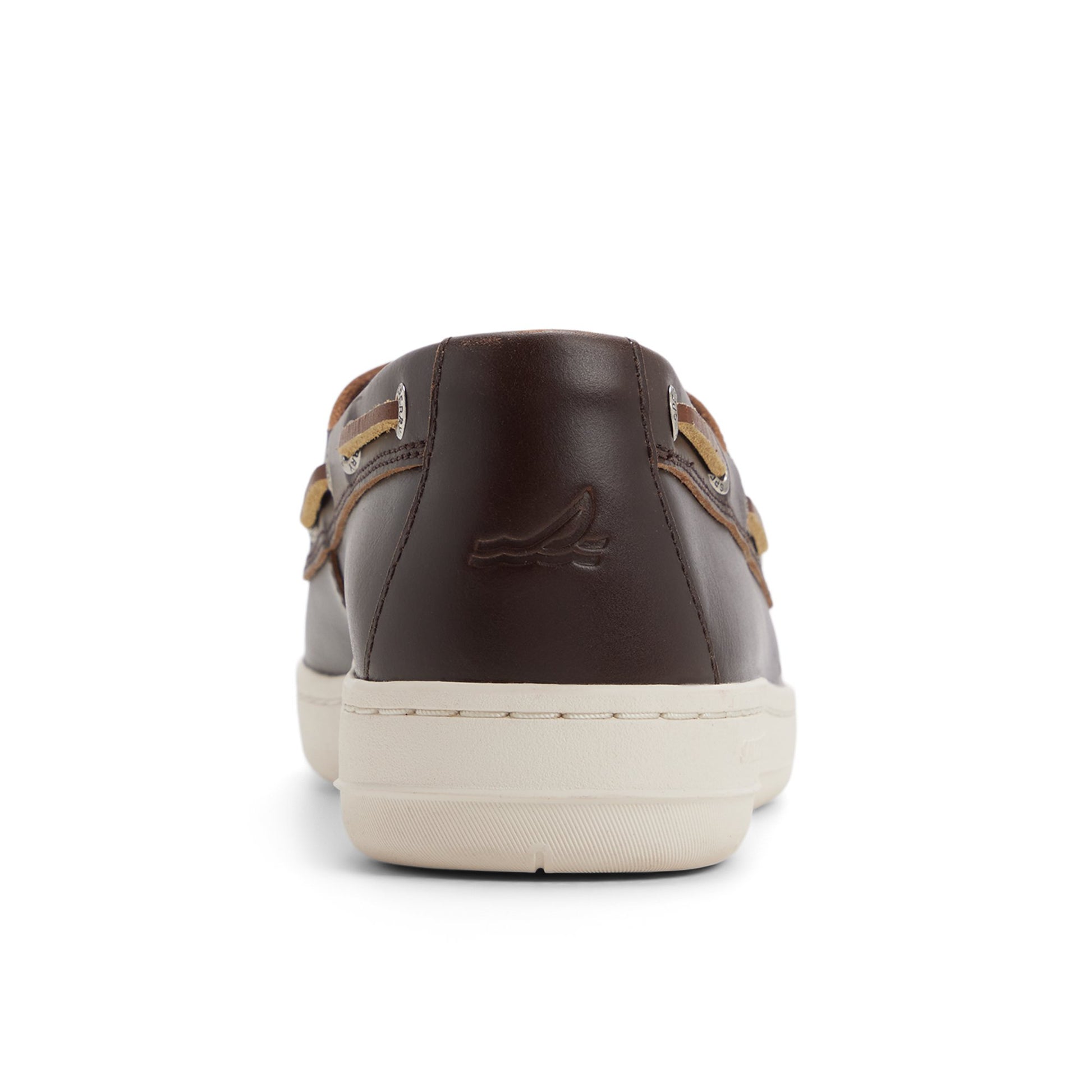 Three-quarter angle of Brown Strake 2 Eye Boat Shoe Sneaker's front side