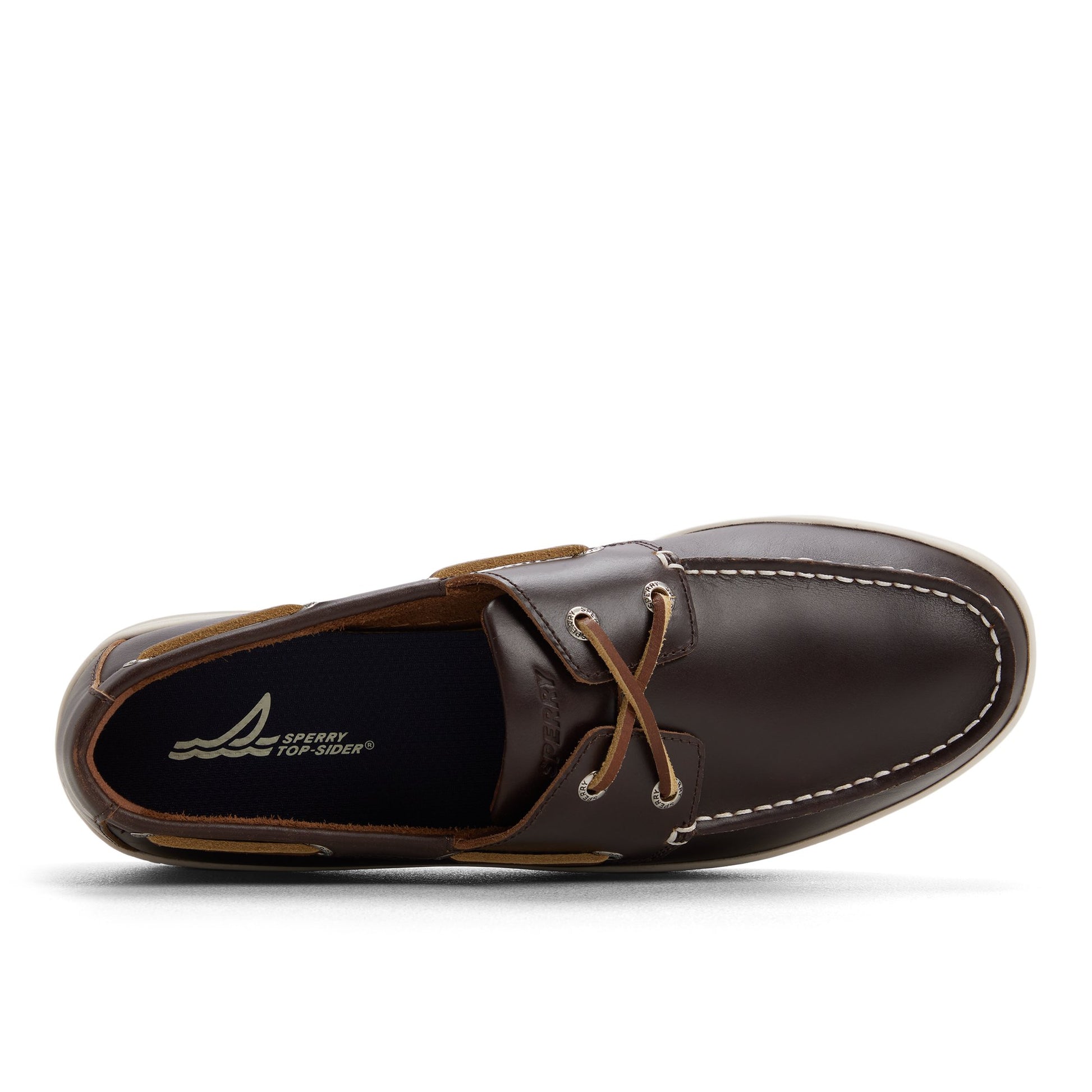 Top-down view of the Brown Strake 2 Eye Boat Shoe Sneaker