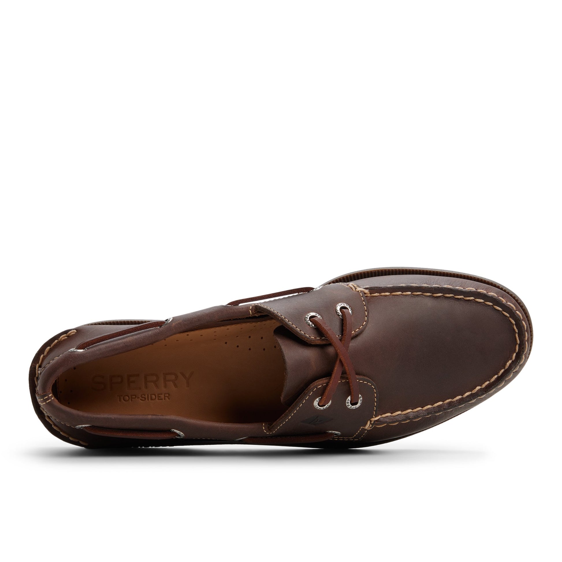 Top-down view of the Dark brown Authentic Original™ 2-Eye Boat Shoe Boat Shoes