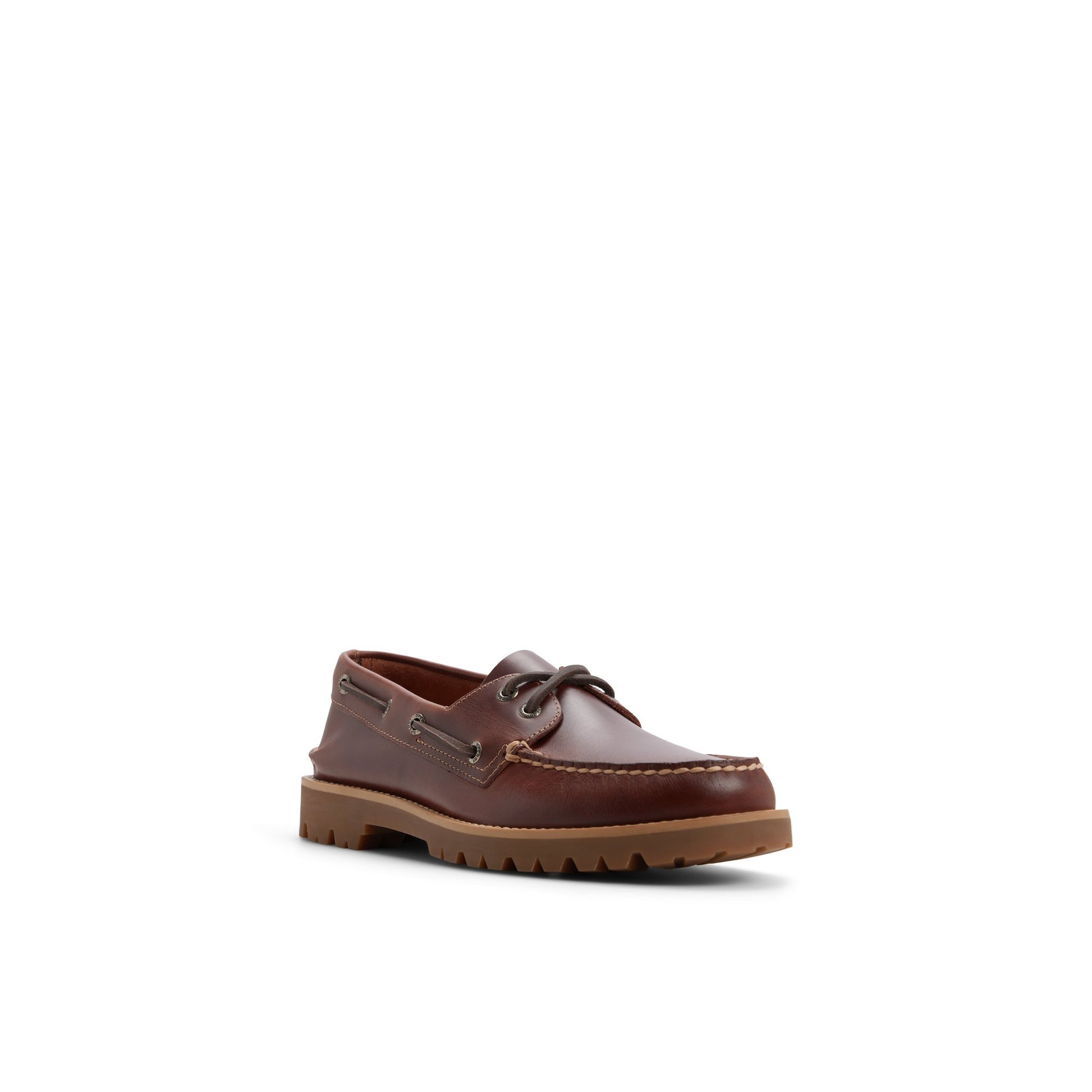 Side view of Dark red Authentic Original™ 2-Eye Lug Boat Shoe Boat Shoe