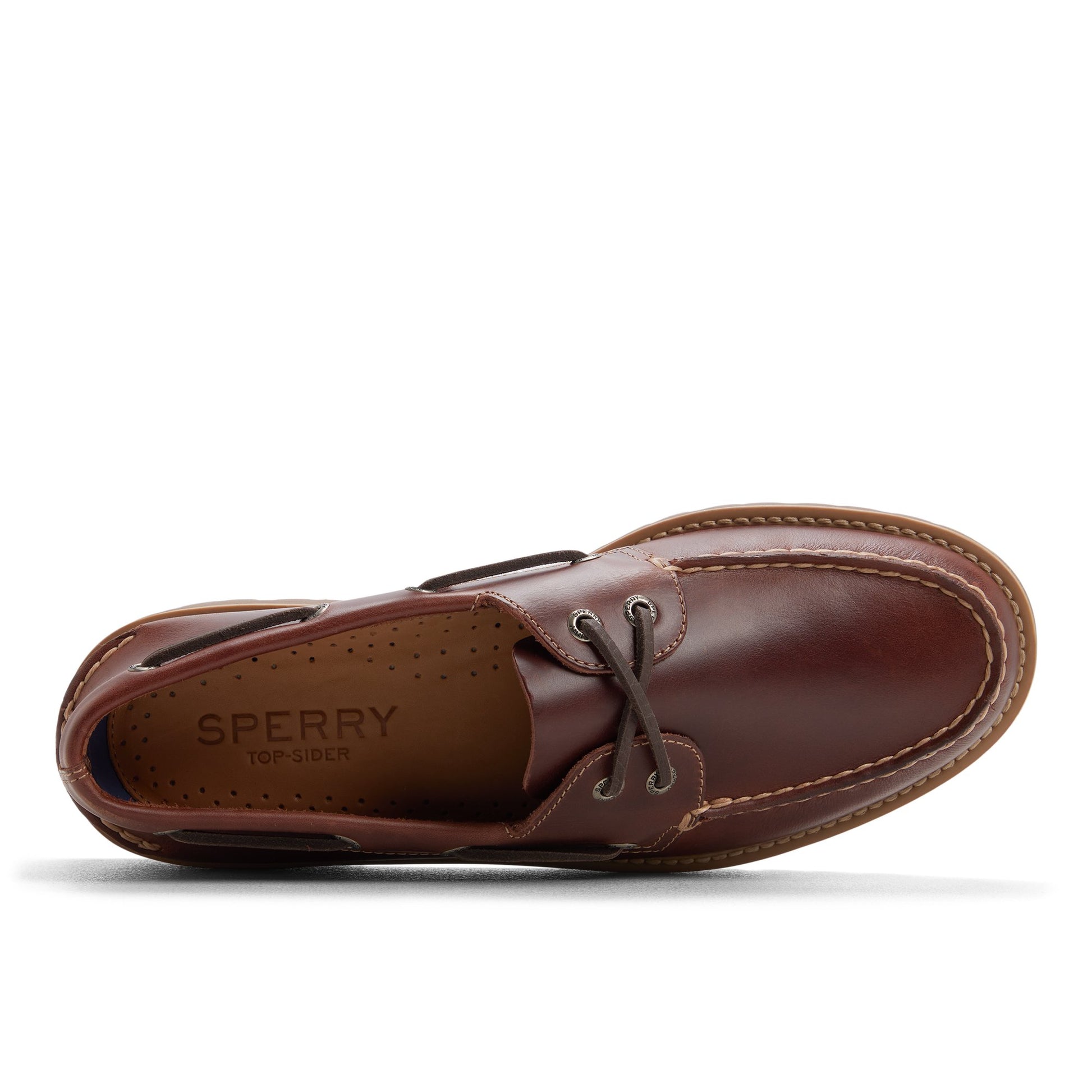 Top-down view of the Dark red Authentic Original™ 2-Eye Lug Boat Shoe Boat Shoe