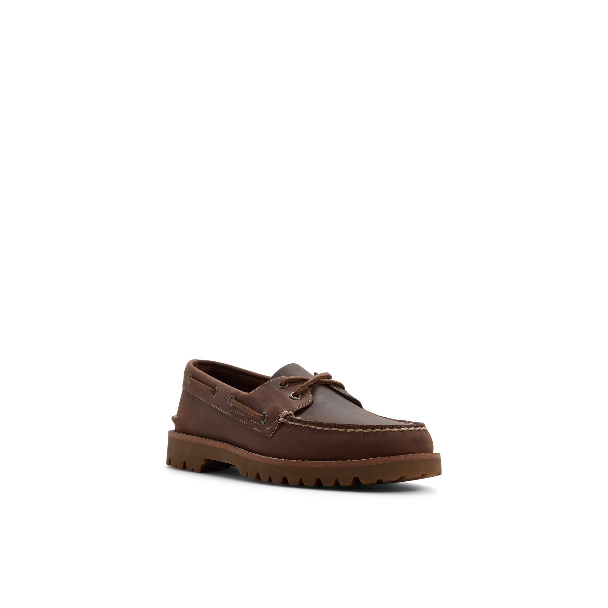 Side view of Royal brown Authentic Original™ 2-Eye Lug Boat Shoe Boat Shoe