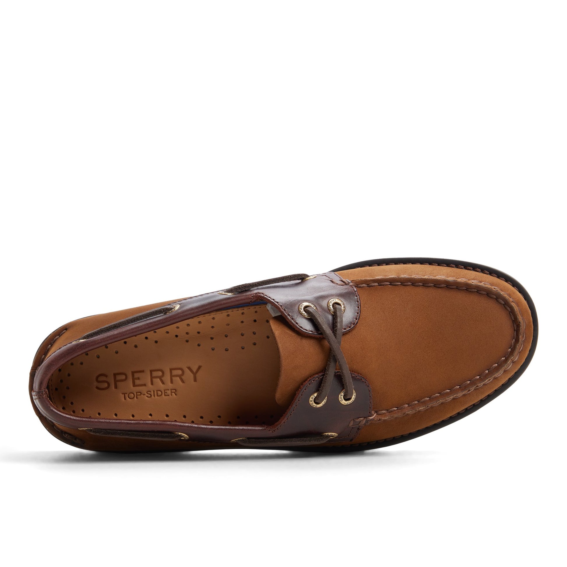 Top-down view of the Other brown Authentic Original™ 2-Eye Lug Boat Shoe Boat Shoe