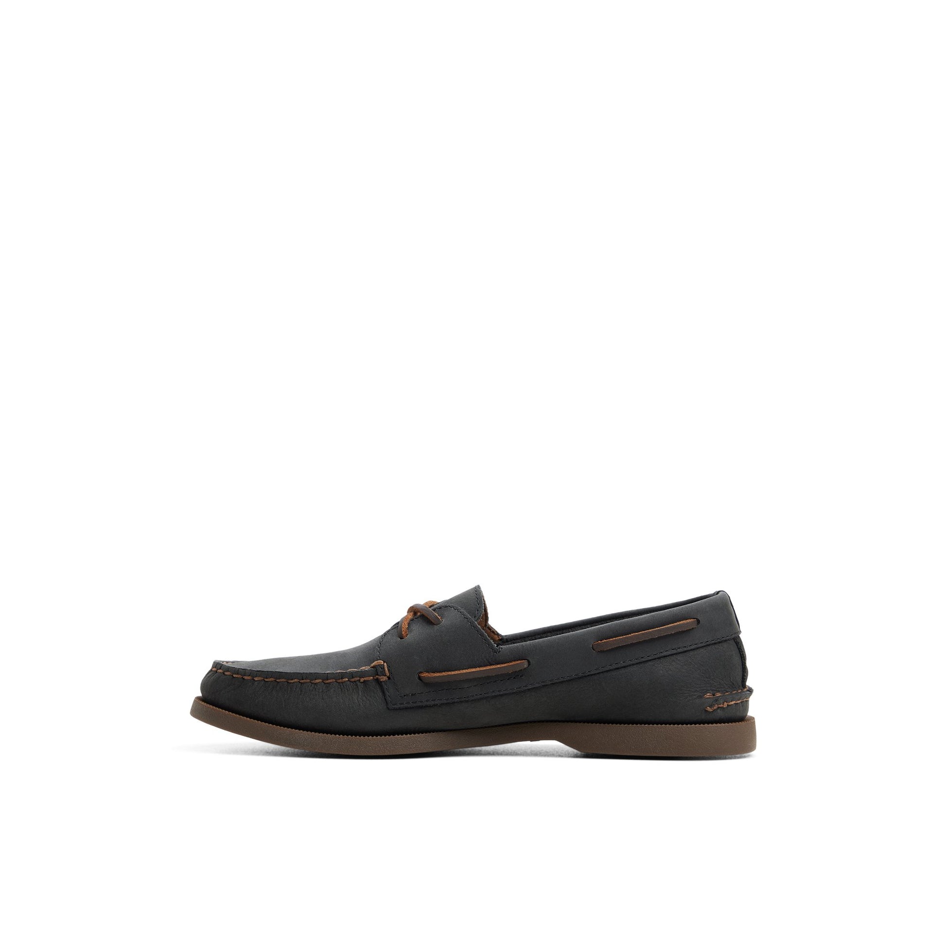 Three-quarter angle of Black Authentic Original™ 2-Eye Cross Lace Boat Shoe Boat Shoe's back side