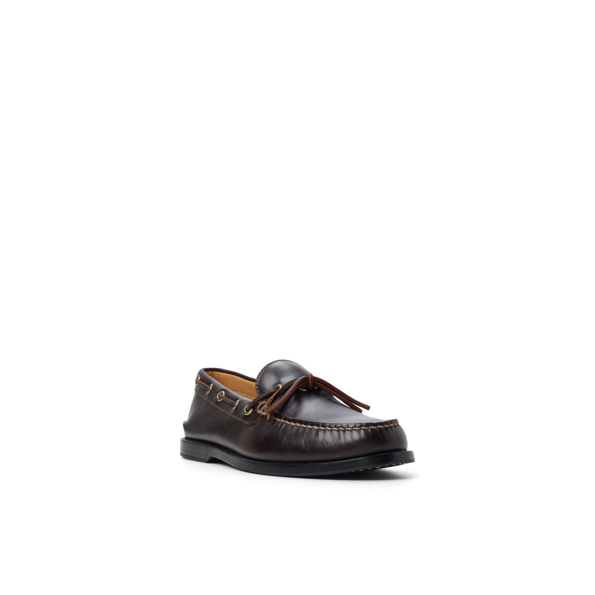 Side view of Dark brown Prescott Gold Cup™ 1-Eye Boat Shoe Boat Shoe