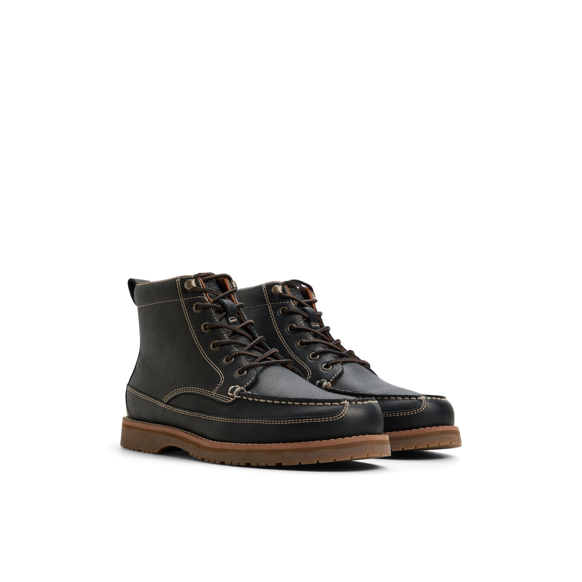Side view of Black Mini Lug Moc Loafer