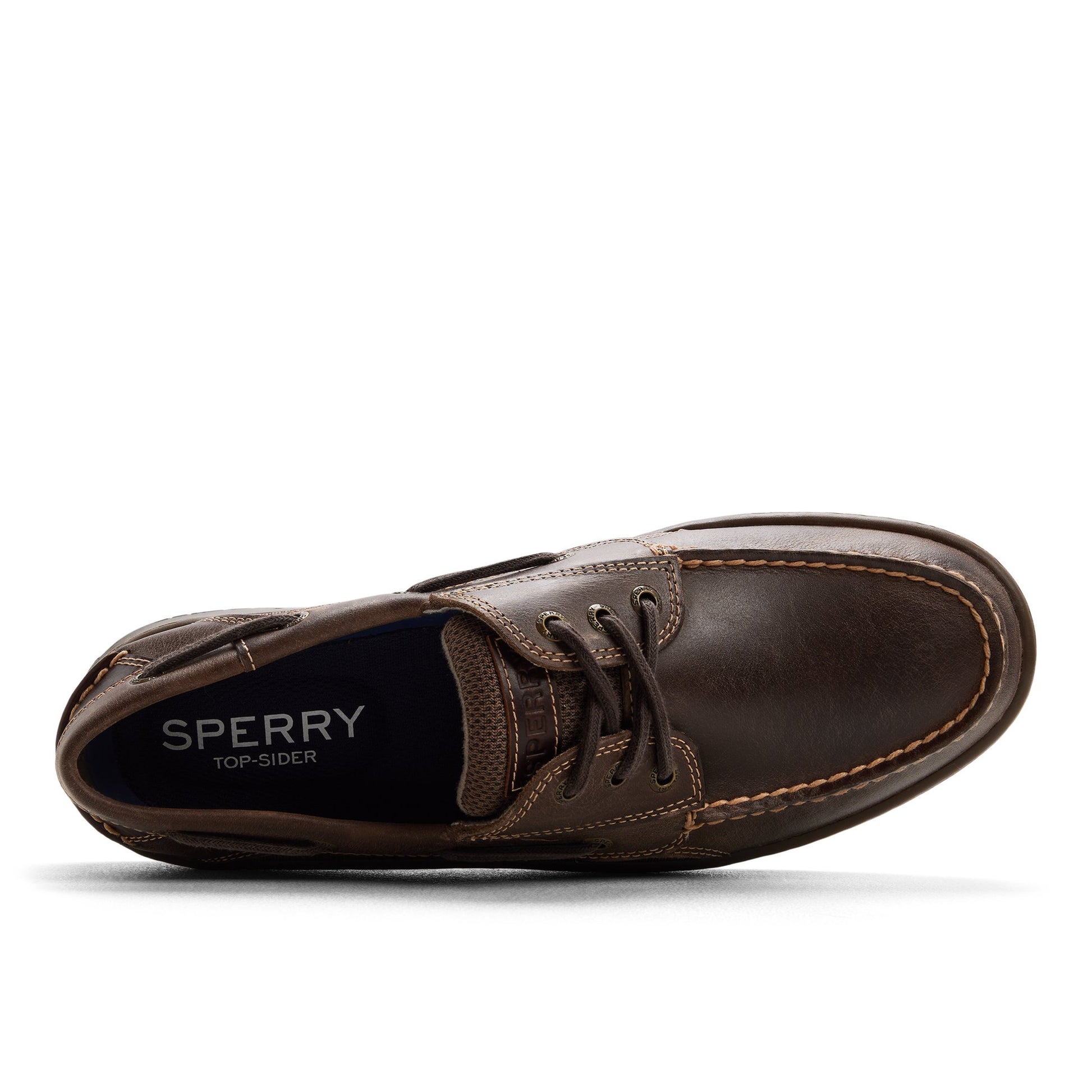 Top-down view of the Dark brown Billfish™ 3-Eye Boat Shoe Boat Shoes