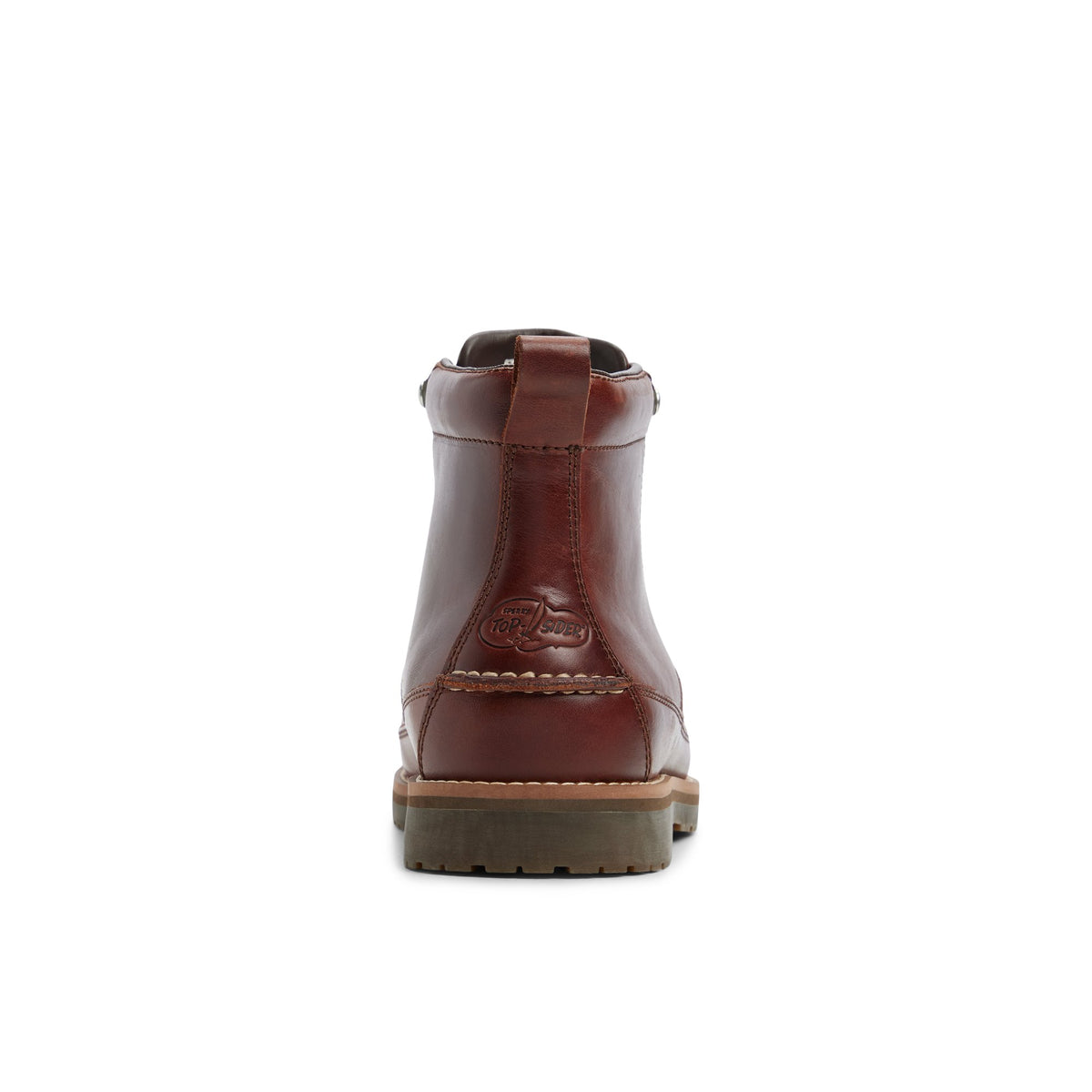 Three-quarter angle of Brown Mini Lug Top Sider Cloud Moc Boot 's front side