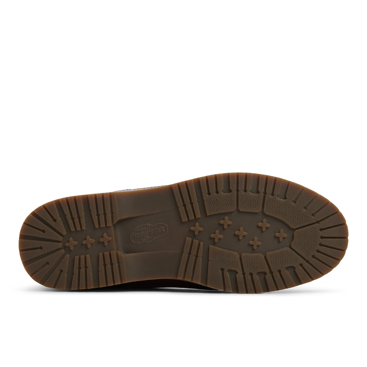 Close-up of the Brown Mini Lug Top Sider Cloud Moc Boot