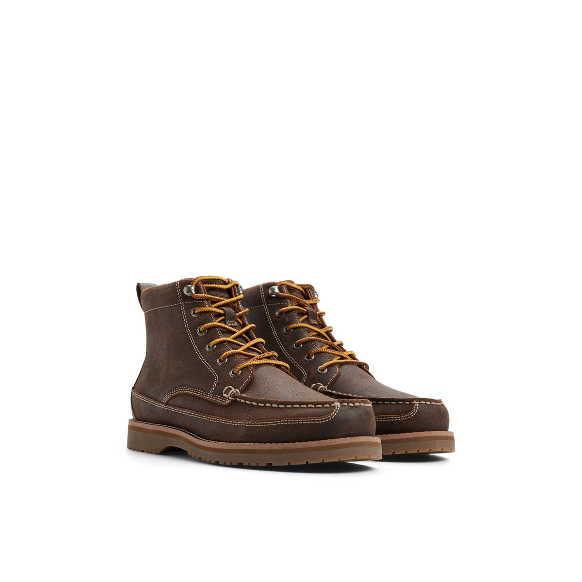 Side view of Dark brown Mini Lug Moc Loafer