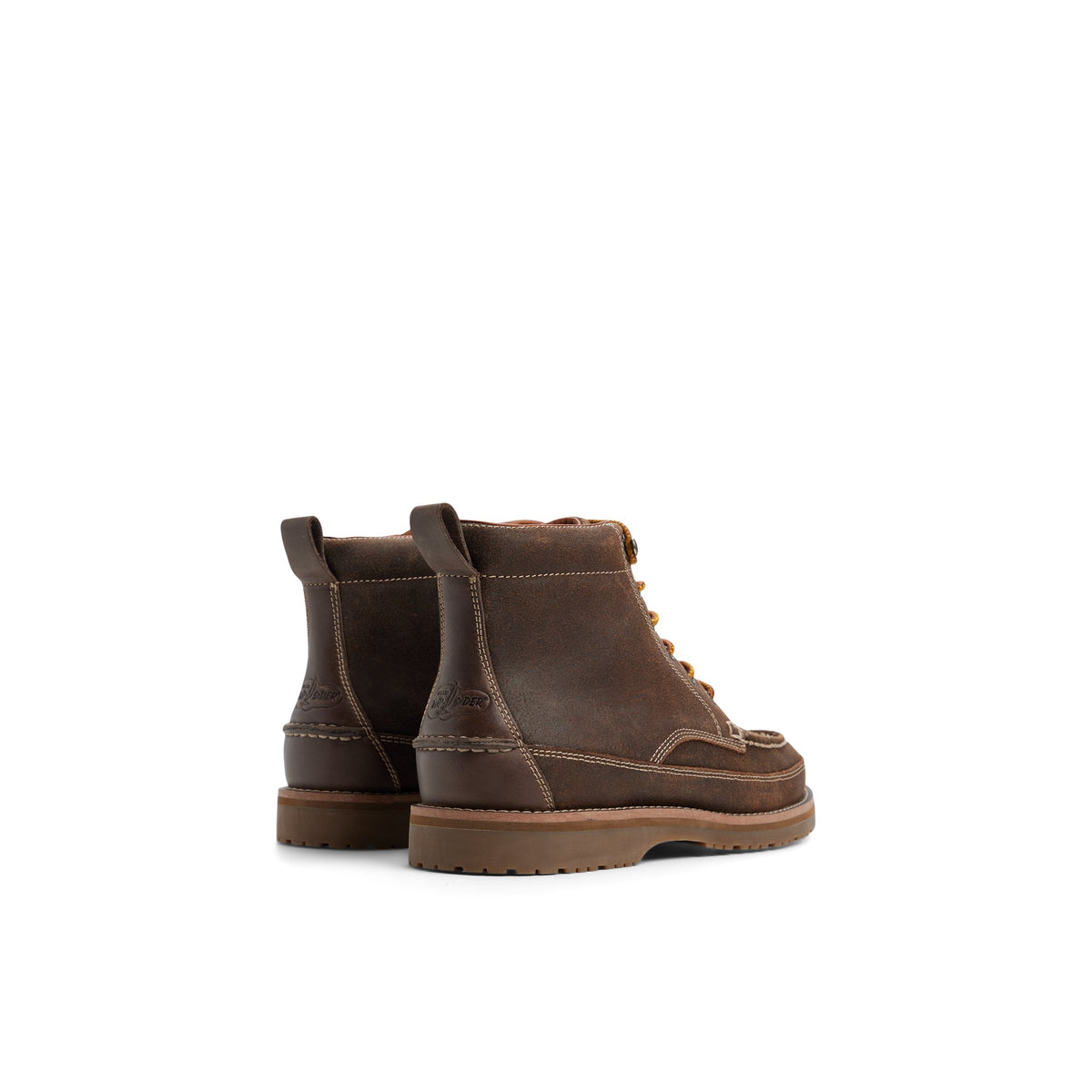 Three-quarter angle of Dark brown Mini Lug Moc Loafer 's front side