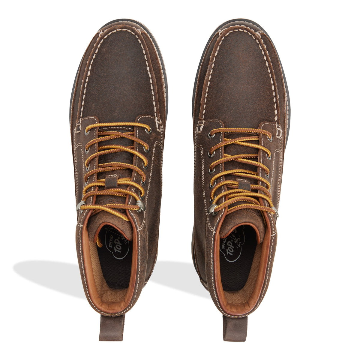 Top-down view of the Dark brown Mini Lug Moc Loafer