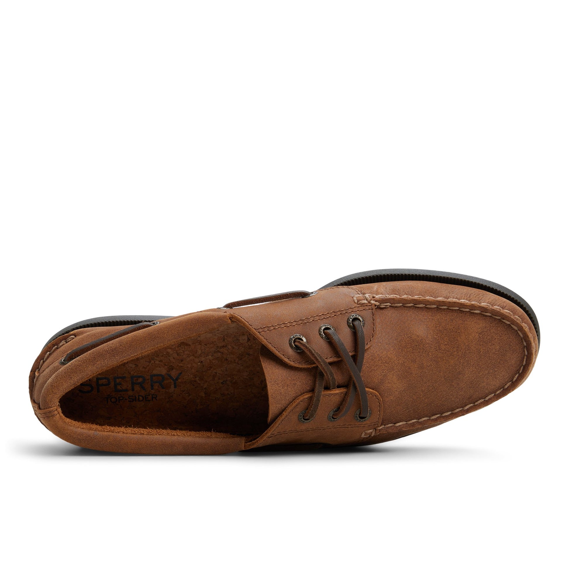 Top-down view of the Tan Authentic Original™ 3-Eye Boat Shoe Boat Shoe