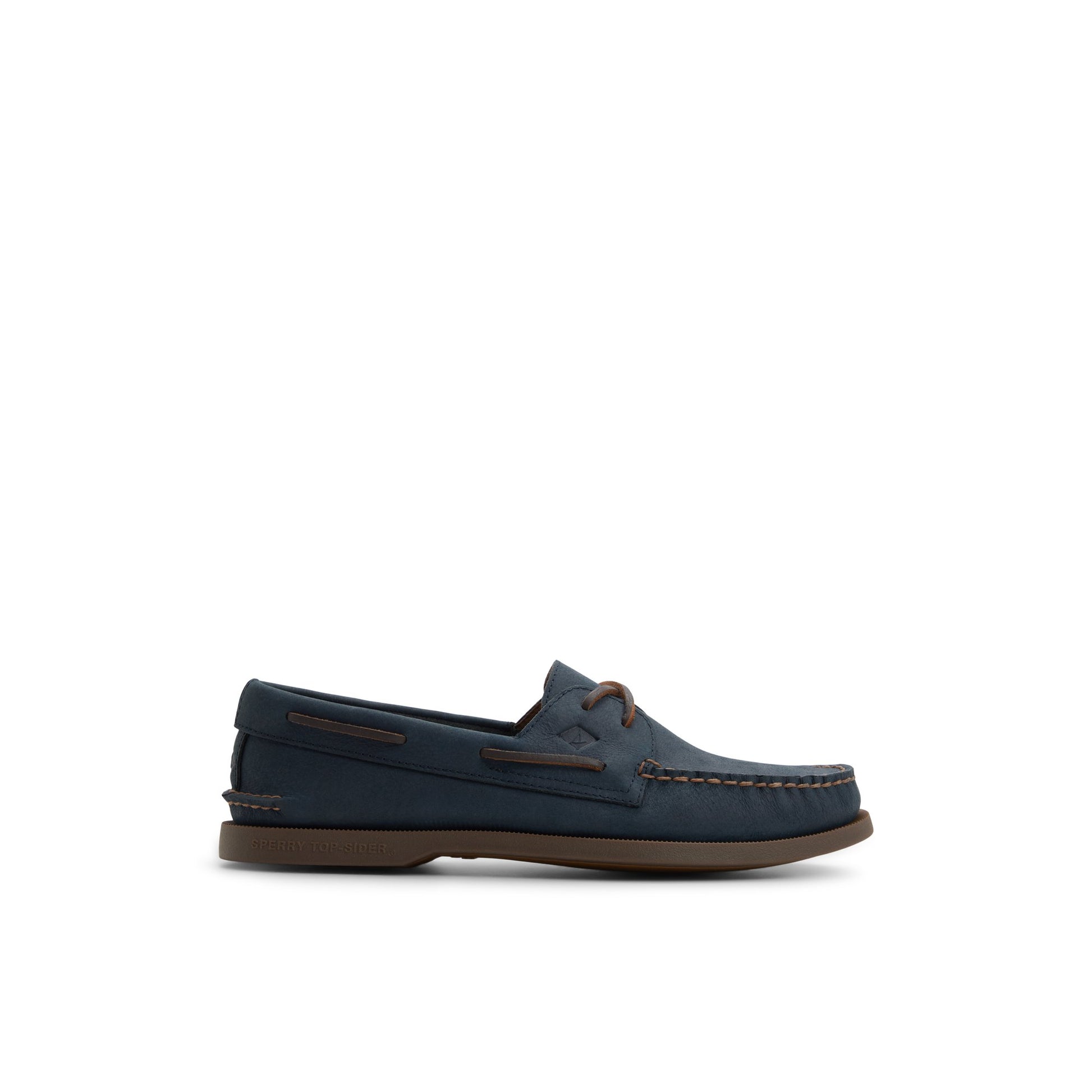 Main View of Navy Authentic Original™ 2-Eye Cross Lace Boat Shoe Boat Shoe for Mens