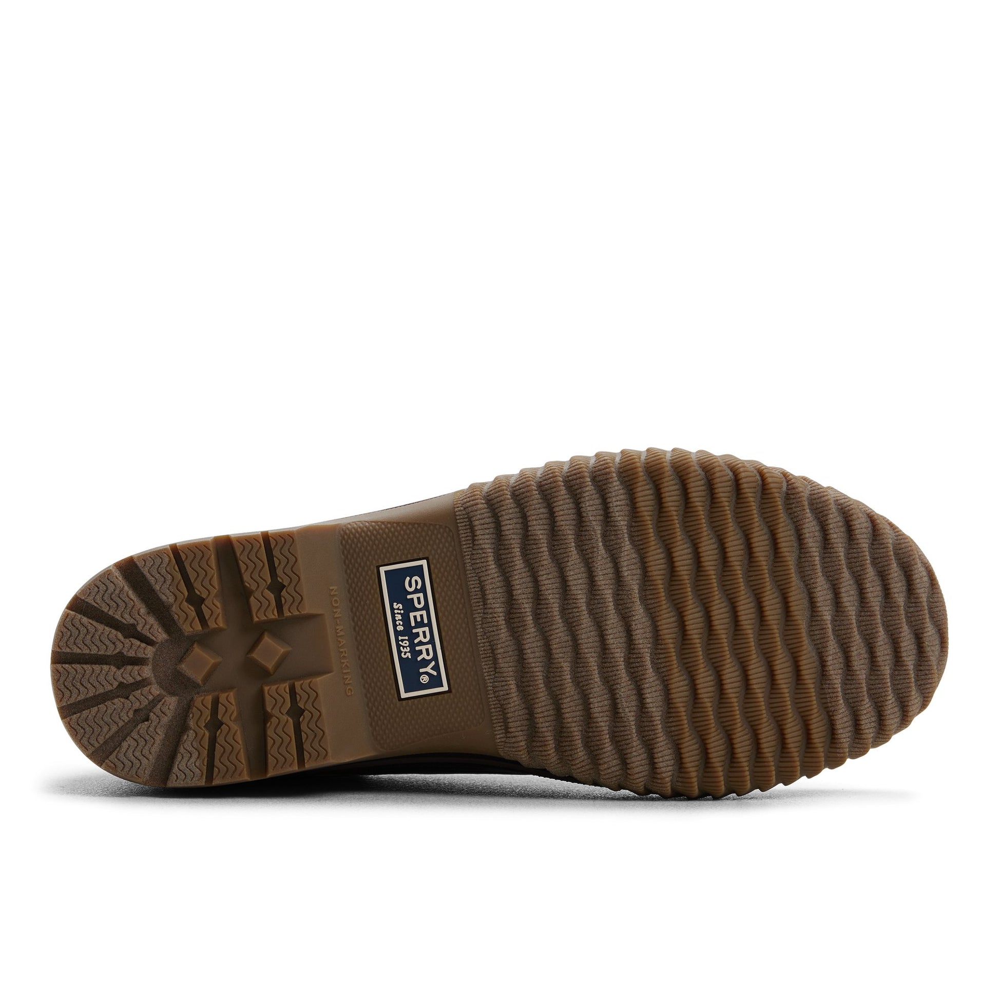 Close-up of the Other brown Drake 3-Eye Boat Shoe Duck Boots