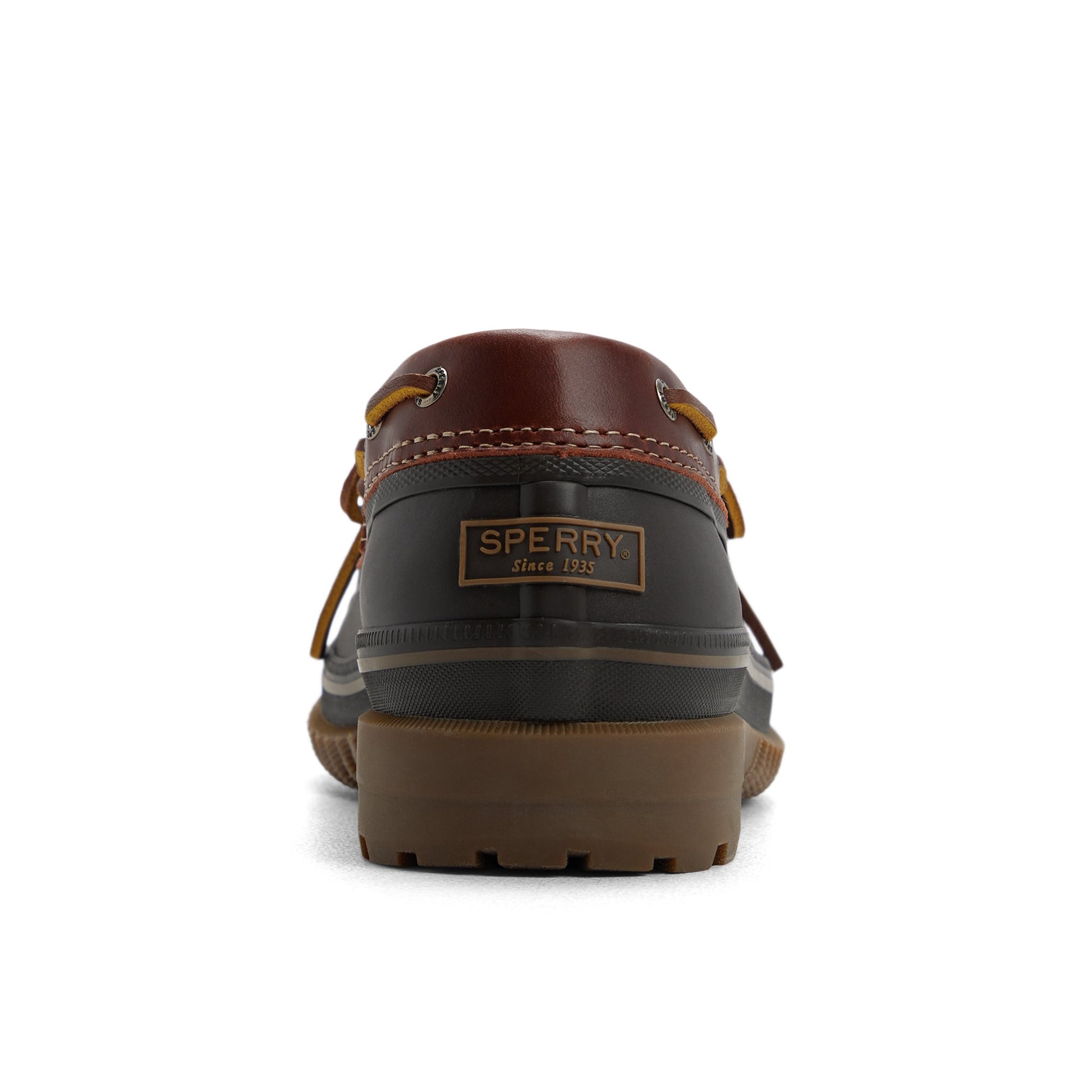 Three-quarter angle of Dark red Drake 1-Eye Boat Shoe Duck Boots's front side