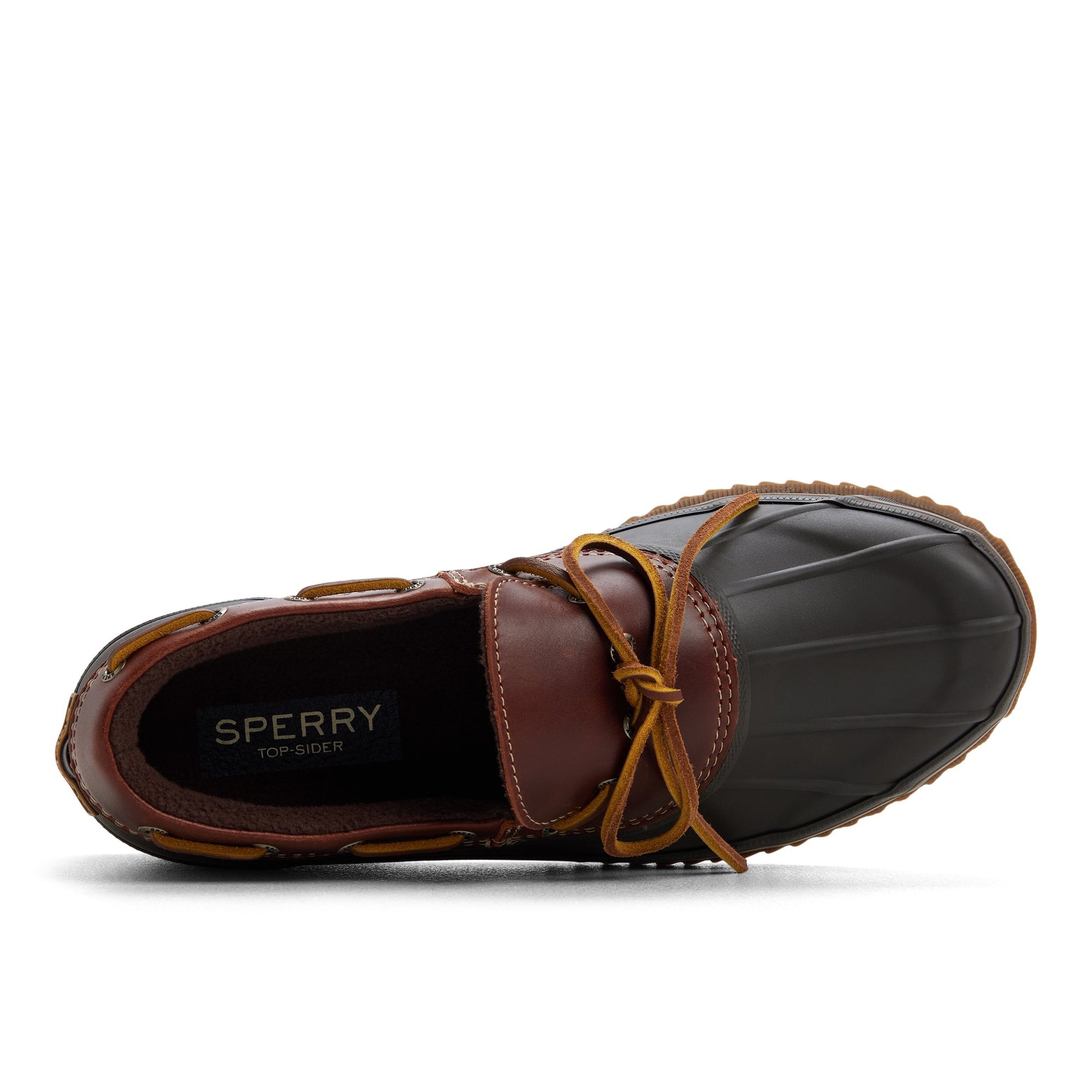 Top-down view of the Dark red Drake 1-Eye Boat Shoe Duck Boots