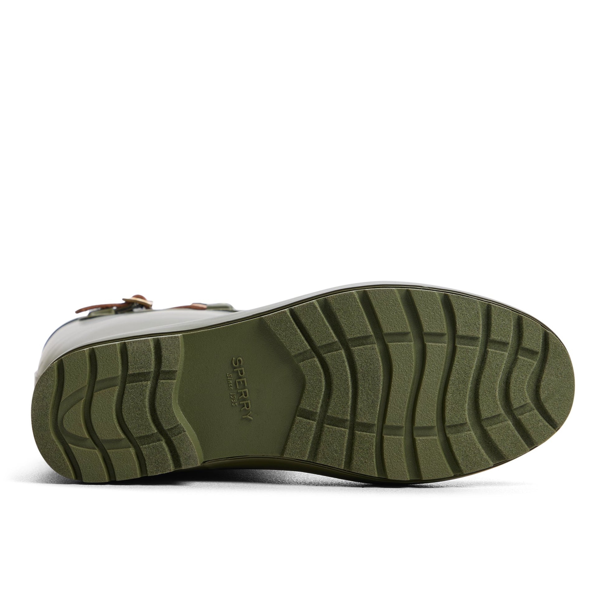 Close-up of the Khaki Drizzle Knee High Rain Boot Rain Boots