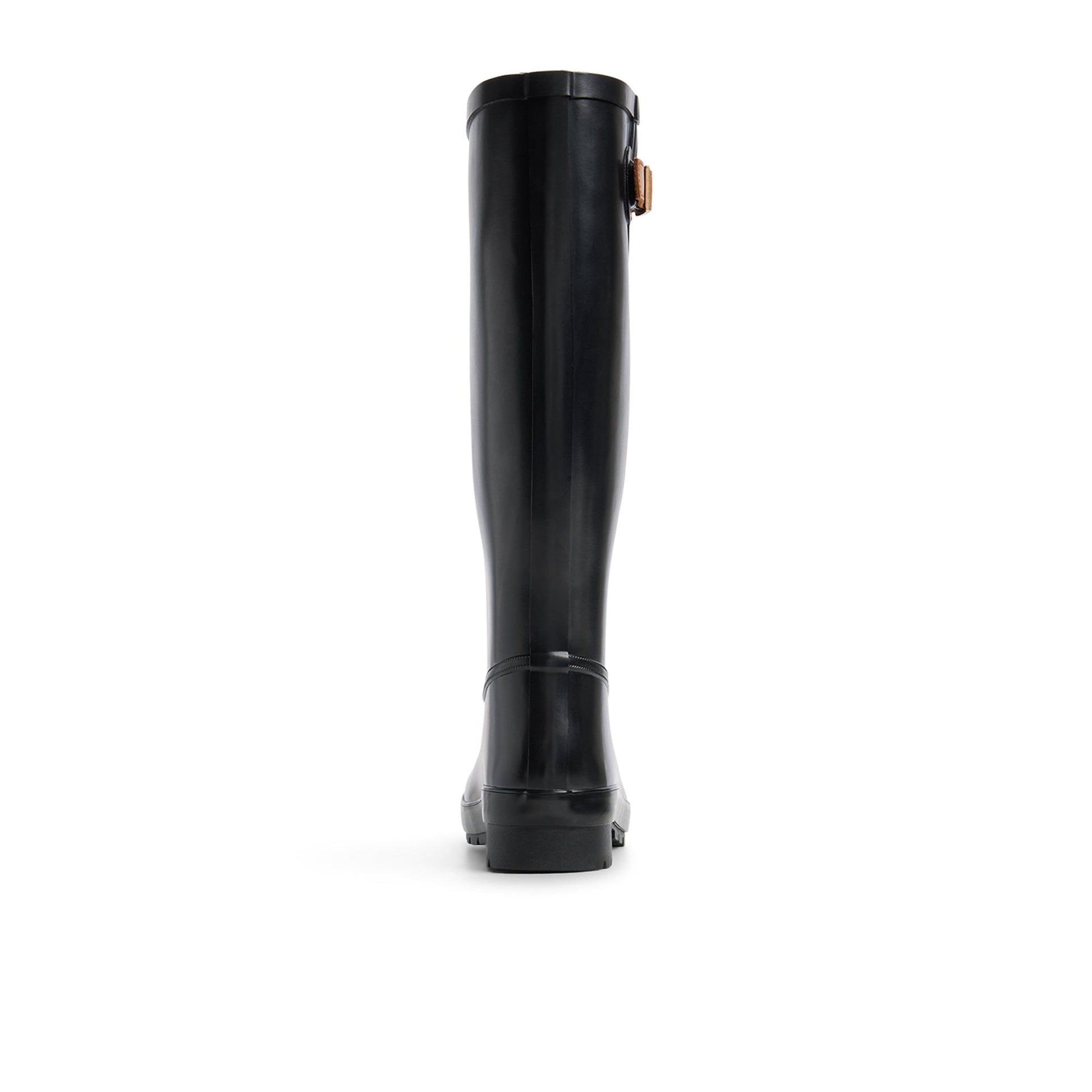 Three-quarter angle of Black Drizzle Knee High Rain Boot Rain Boots's front side