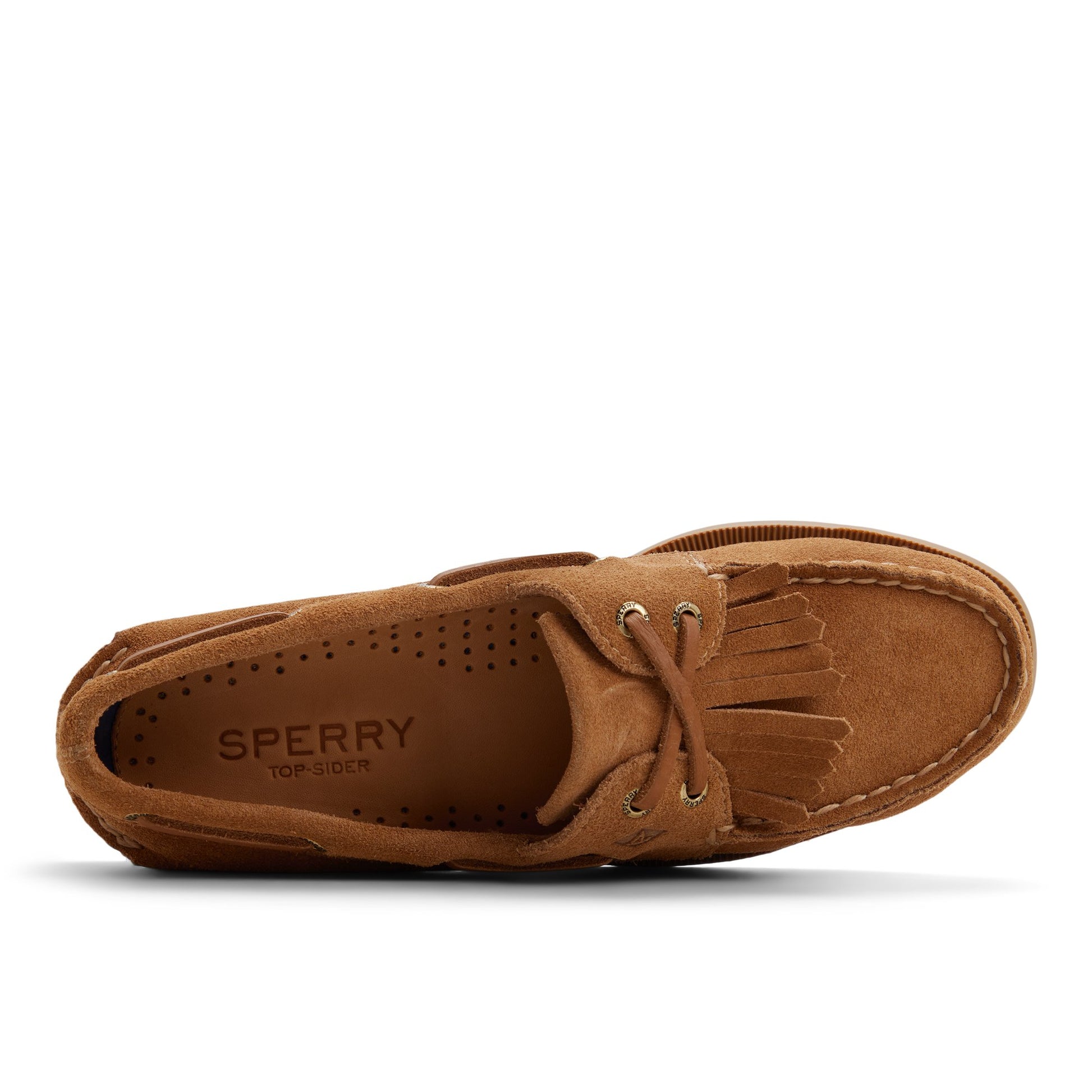 Top-down view of the Tan Authentic Original™ Kiltie Loafer Loafer Moccasin Casual Shoes