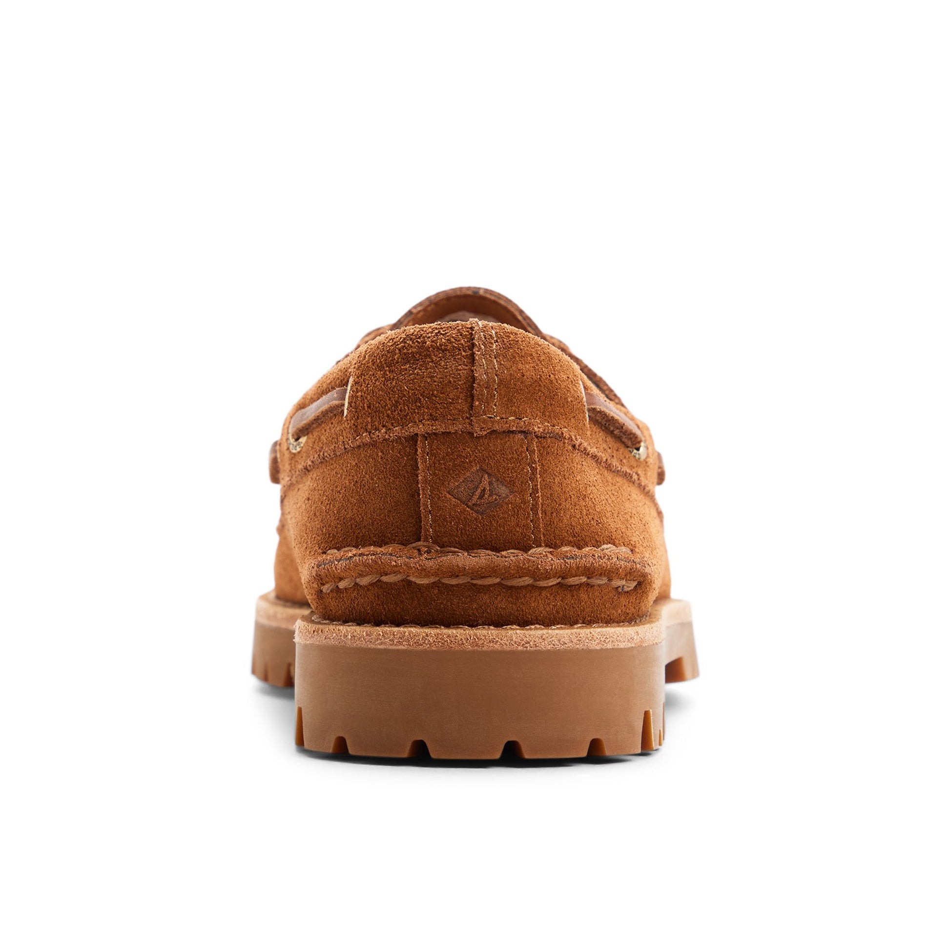 Three-quarter angle of Tan Authentic Original™ 2 Eye Low Lug Boat Shoe's front side