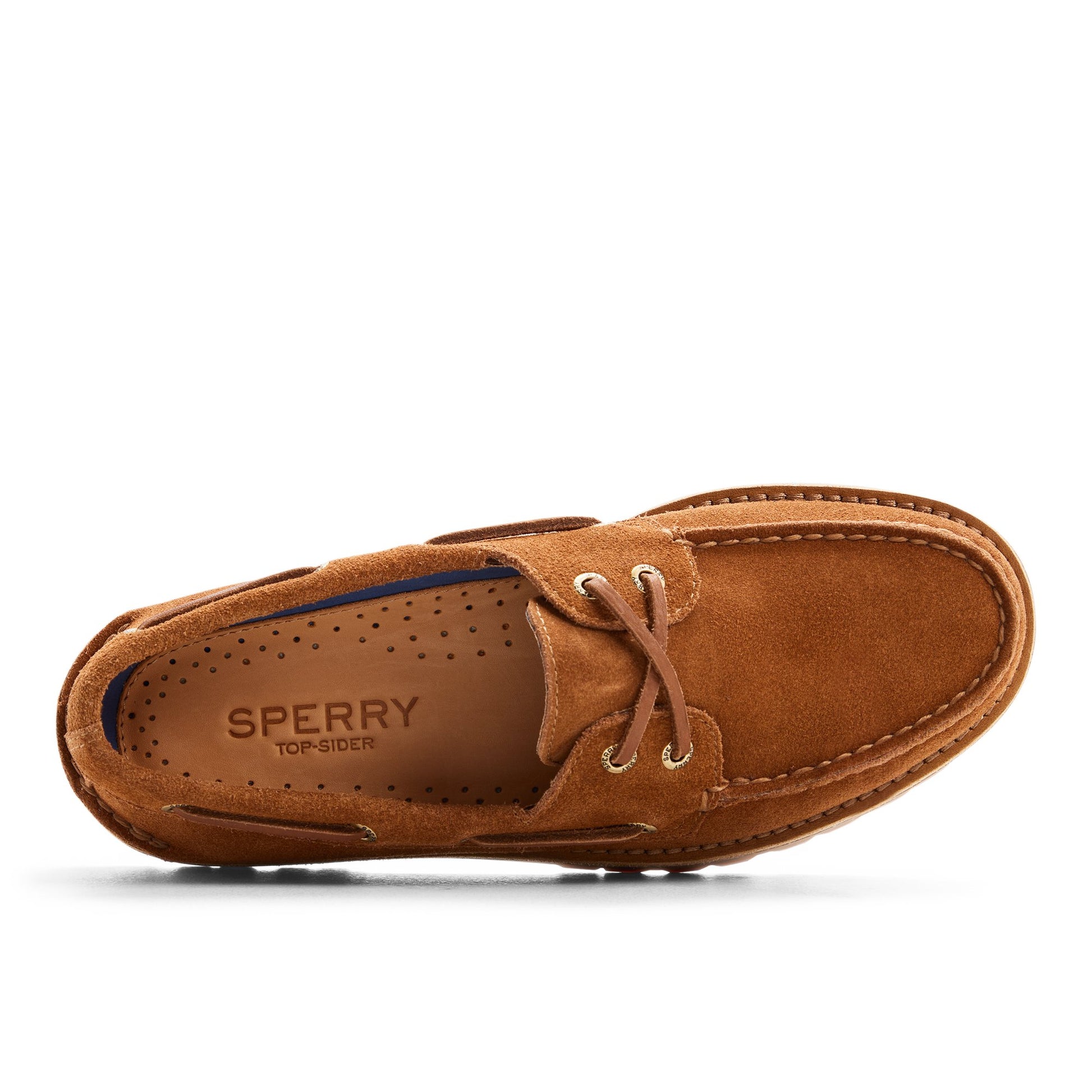 Top-down view of the Tan Authentic Original™ 2 Eye Low Lug Boat Shoe