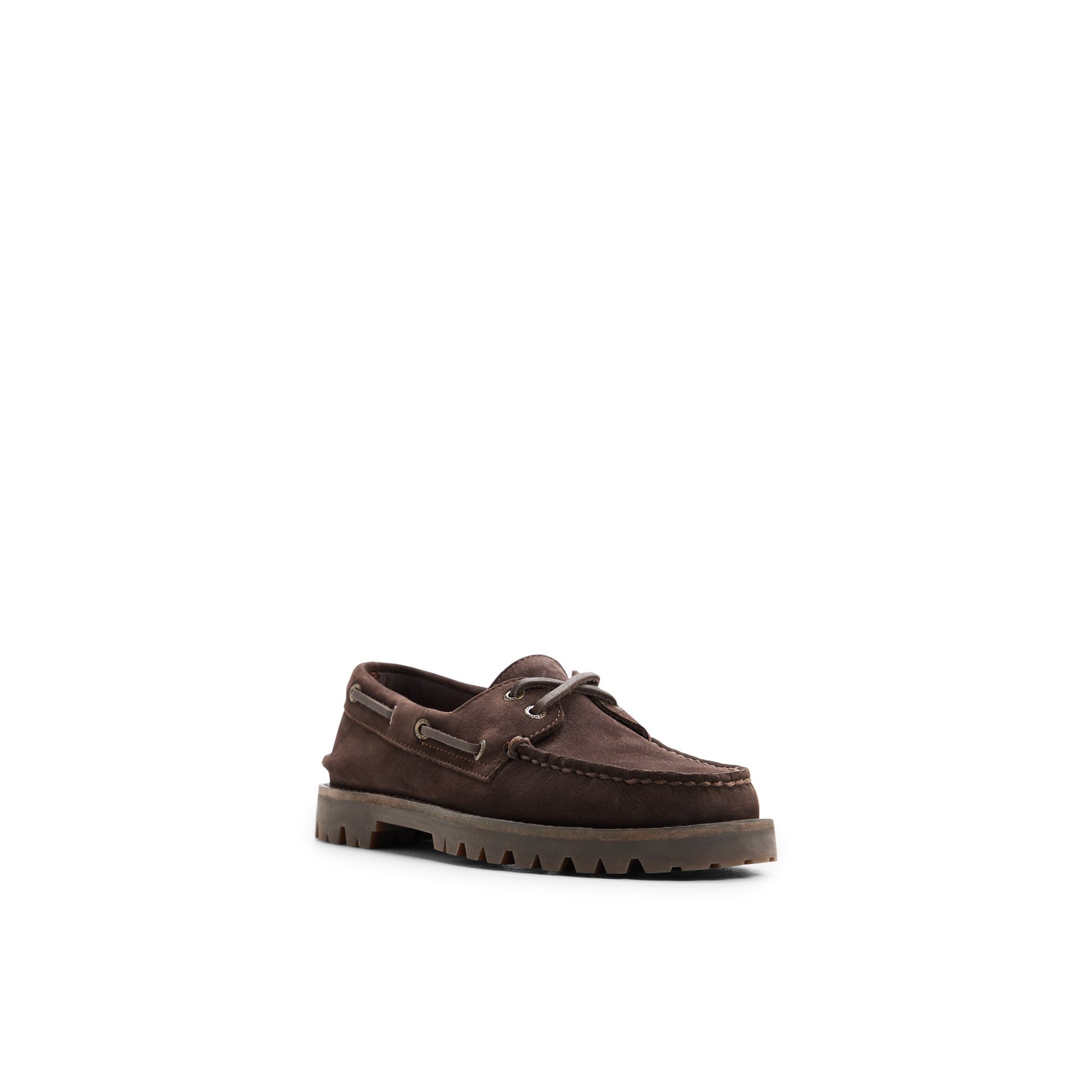 Vue latérale de Brun foncé Authentic Original™ 2 Eye Low Lug Boat Shoe
