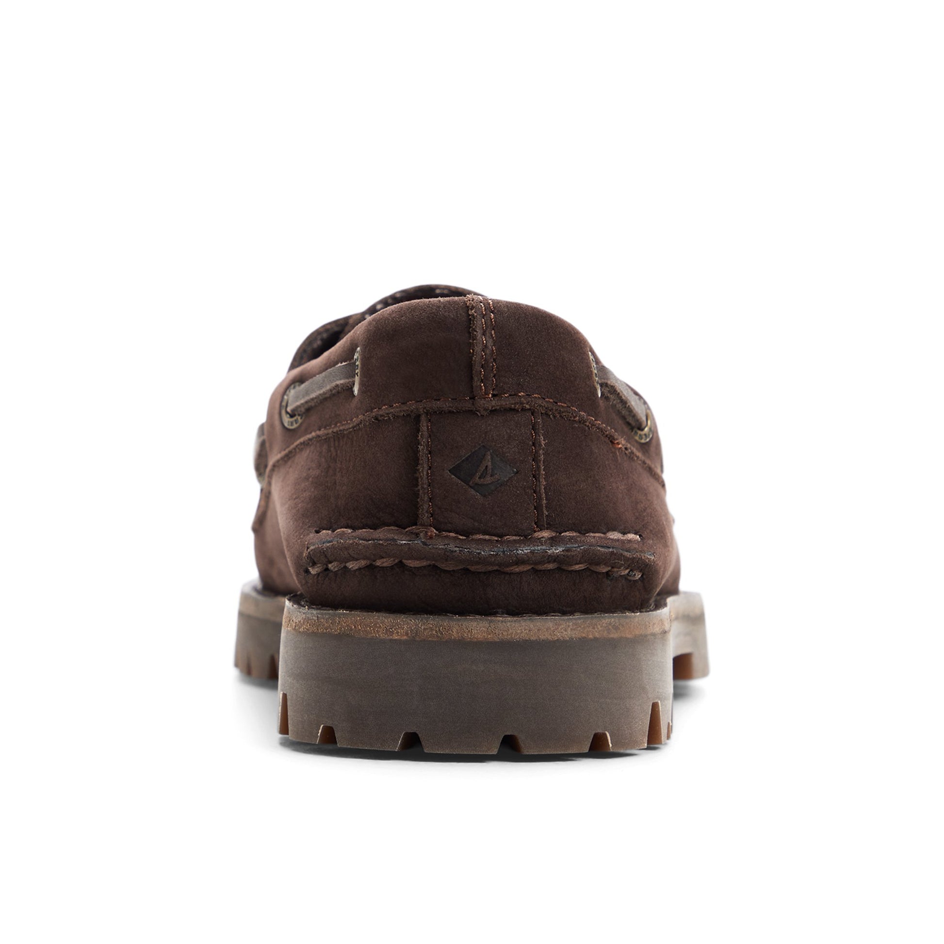Angle de trois quarts de la face avant de Brun foncé Authentic Original™ 2 Eye Low Lug Boat Shoe