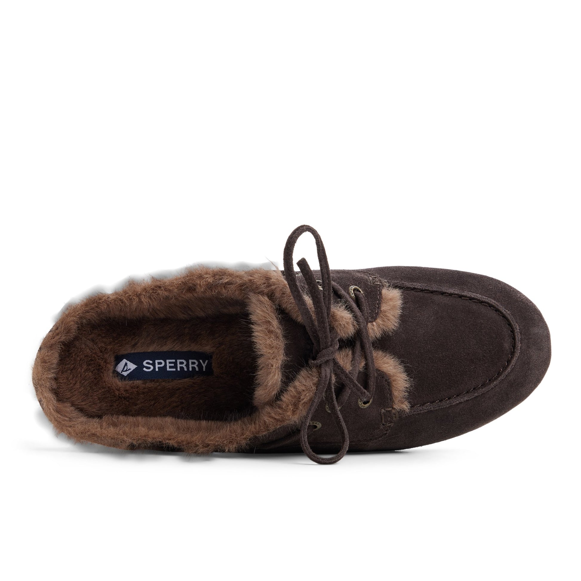 Top-down view of the Dark brown Slim Boat Mule Boat Shoe