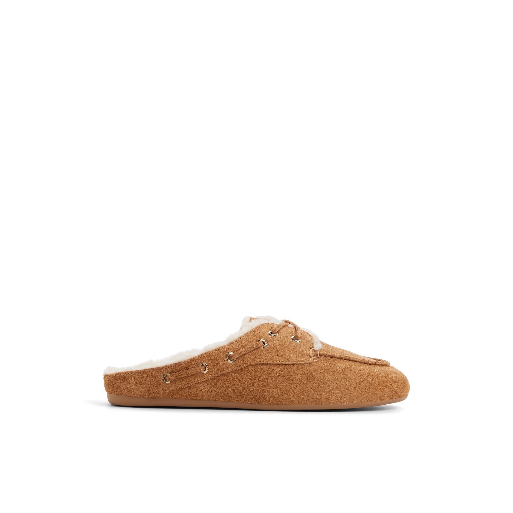 Main View of Tan Slim Boat Mule Boat Shoe for Womens