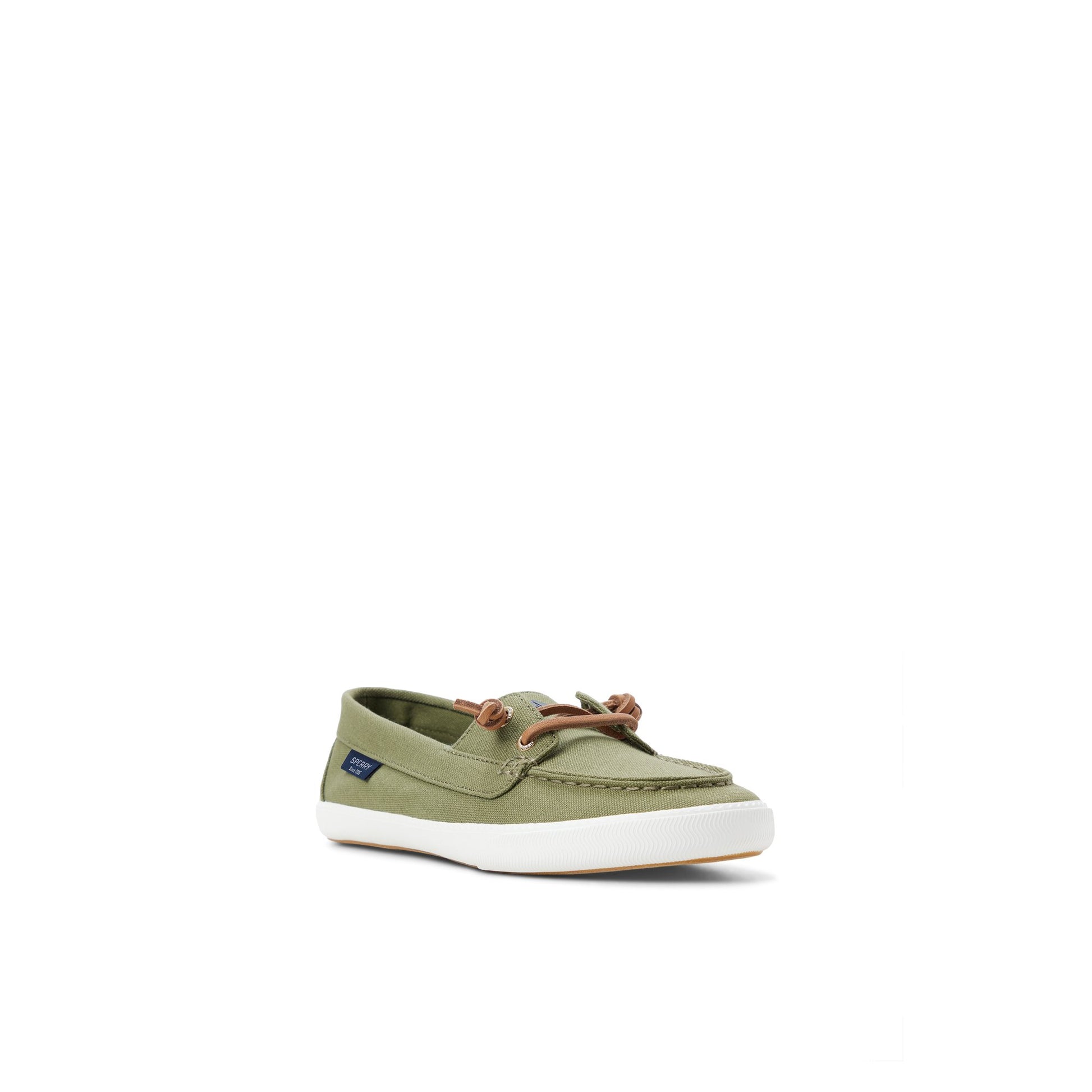 Side view of Khaki Lounge Away Sneaker Slip Ons