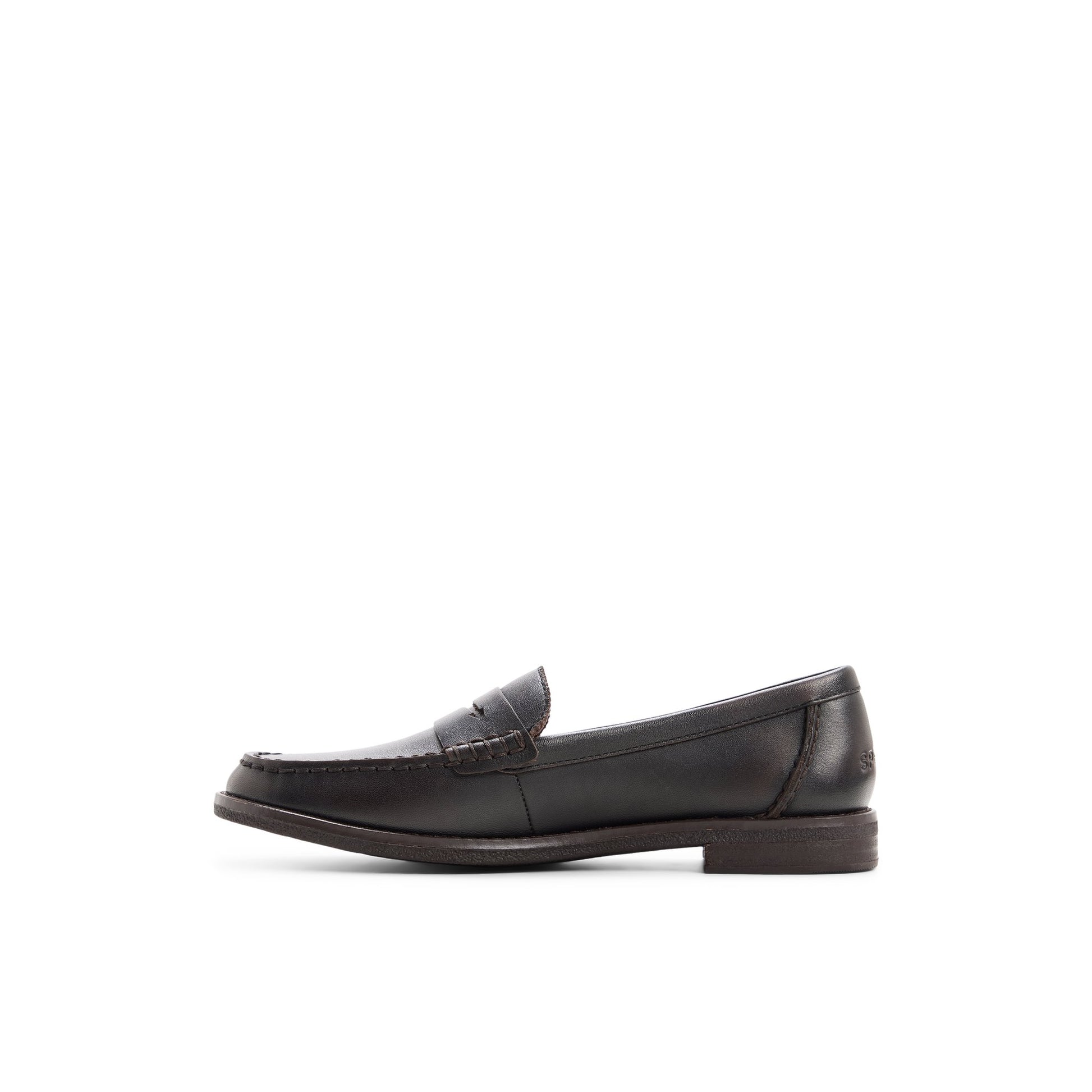 Three-quarter angle of Black combo Seaport Penny Loafer Penny Loafer's back side