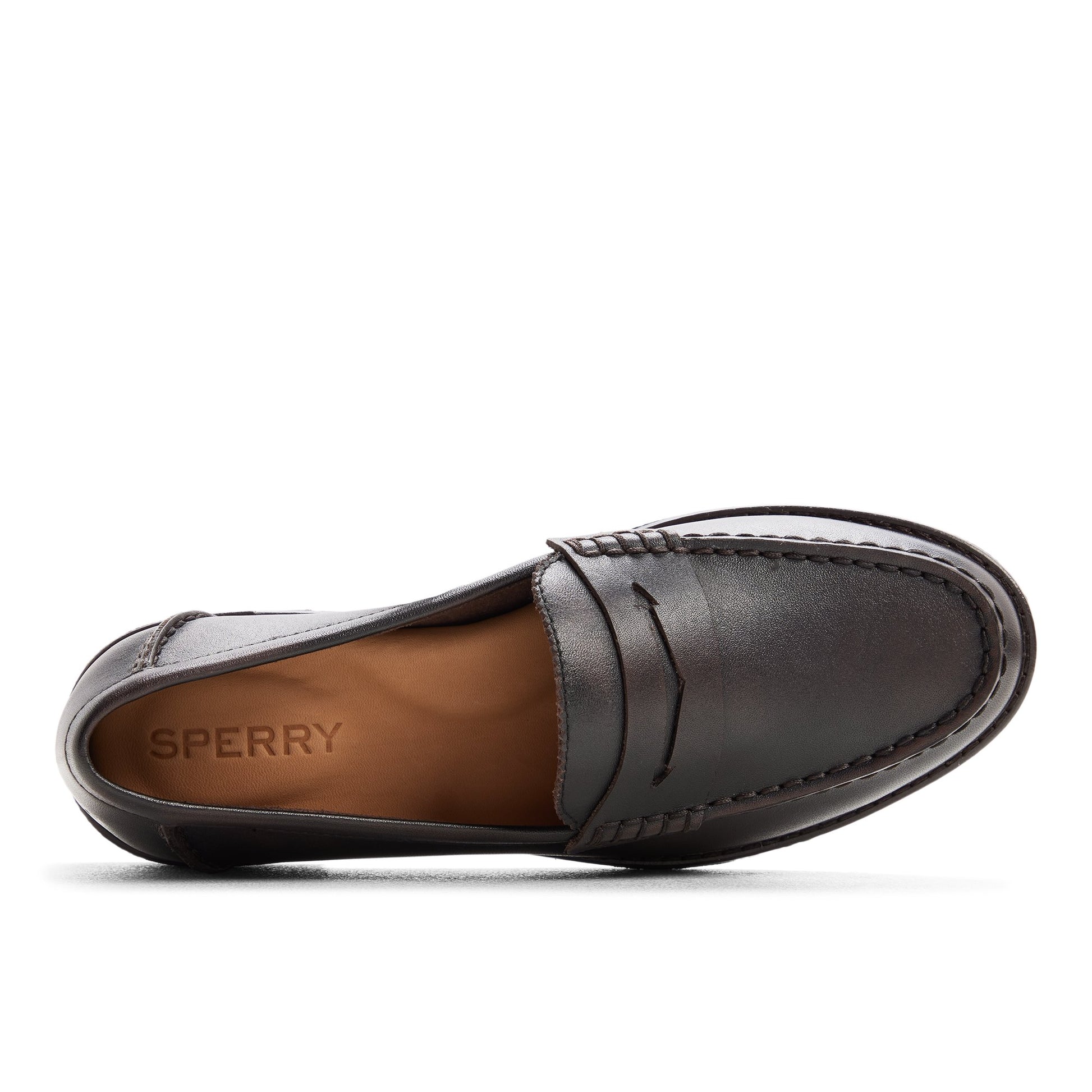 Top-down view of the Black combo Seaport Penny Loafer Penny Loafer