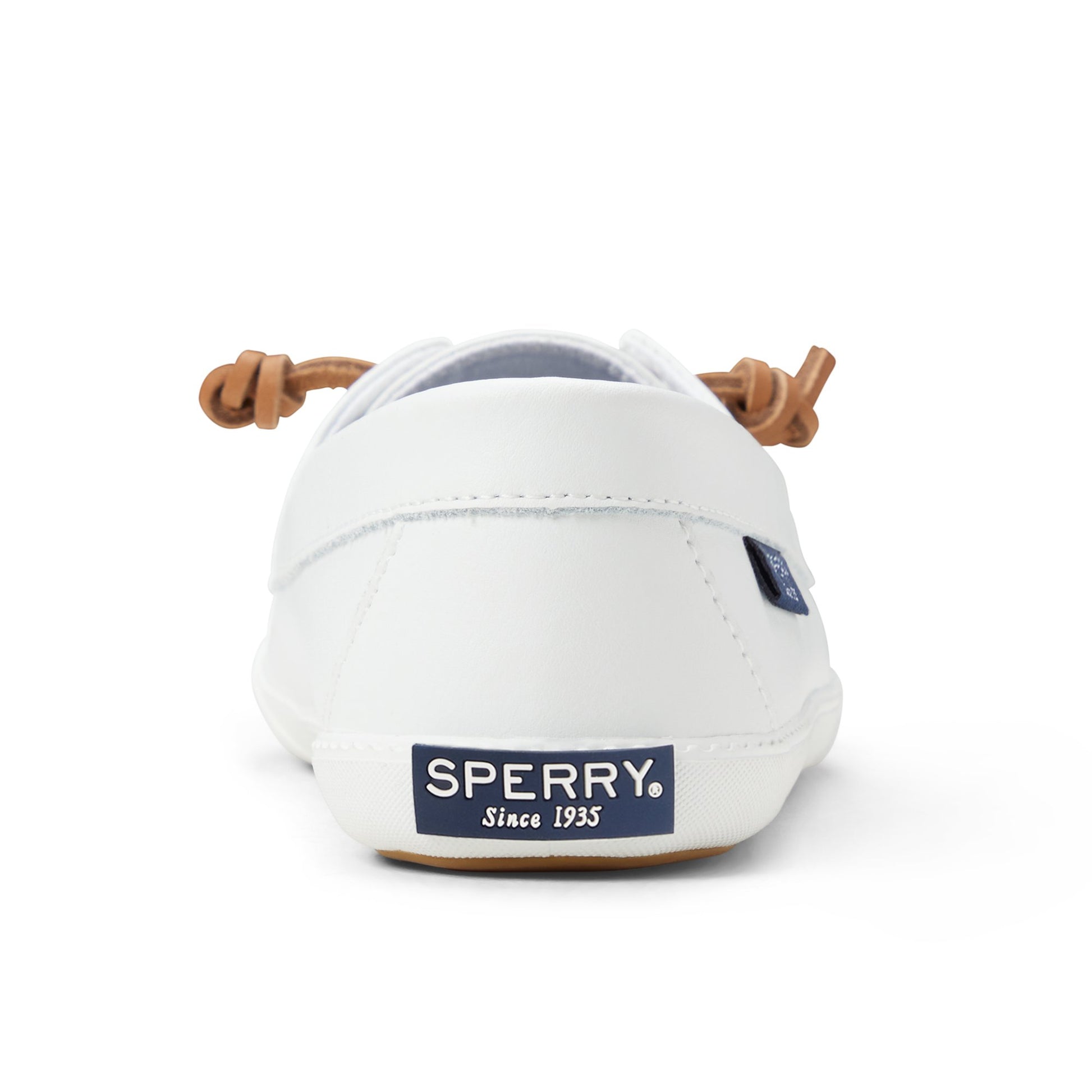 Three-quarter angle of White Lounge Away Sneaker Slip Ons's front side