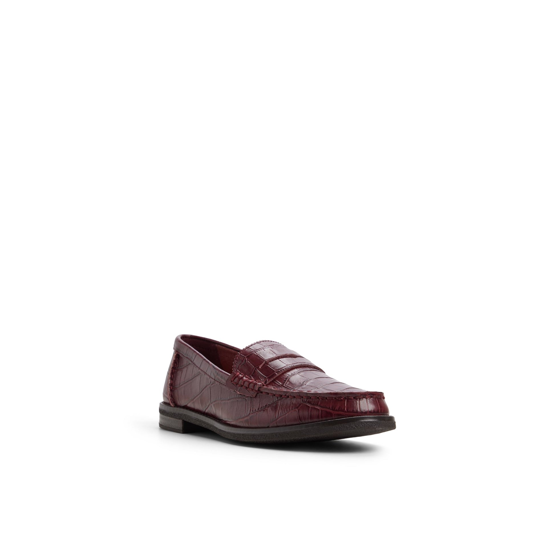 Side view of Bordo Seaport Penny Loafer Penny Loafer