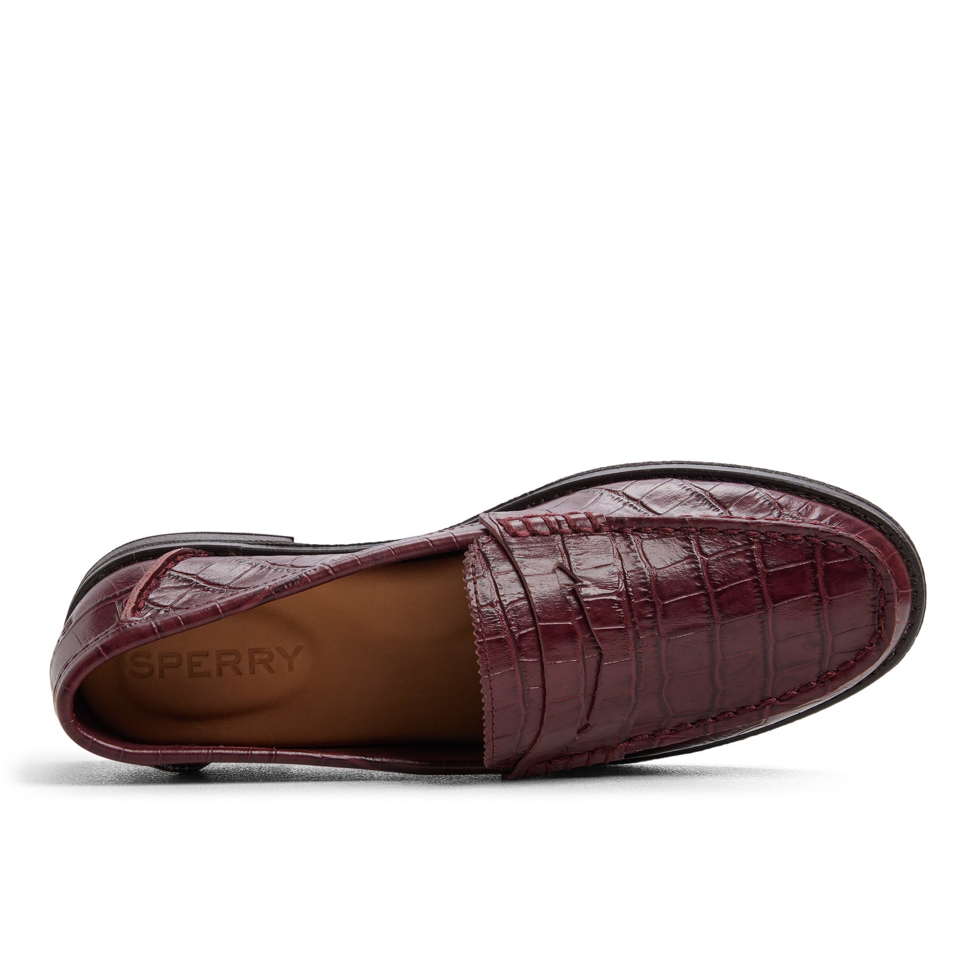 Top-down view of the Bordo Seaport Penny Loafer Penny Loafer