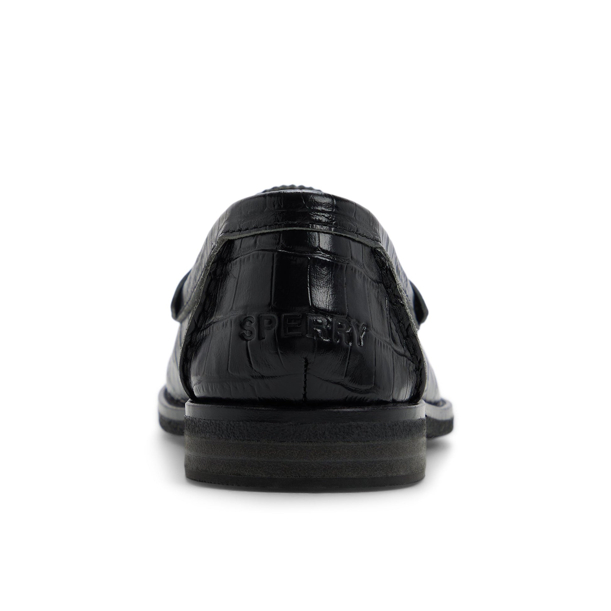 Three-quarter angle of Black Seaport Penny Loafer Penny Loafer's front side