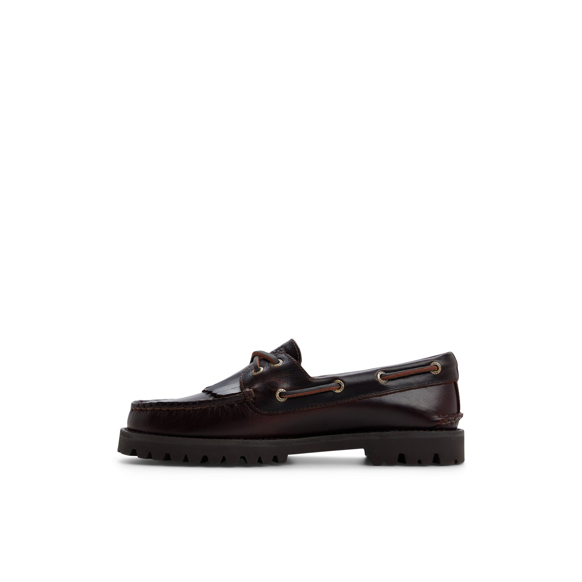Three-quarter angle of Amaretto Authentic Original™ Kiltie Lug Loafer 's back side