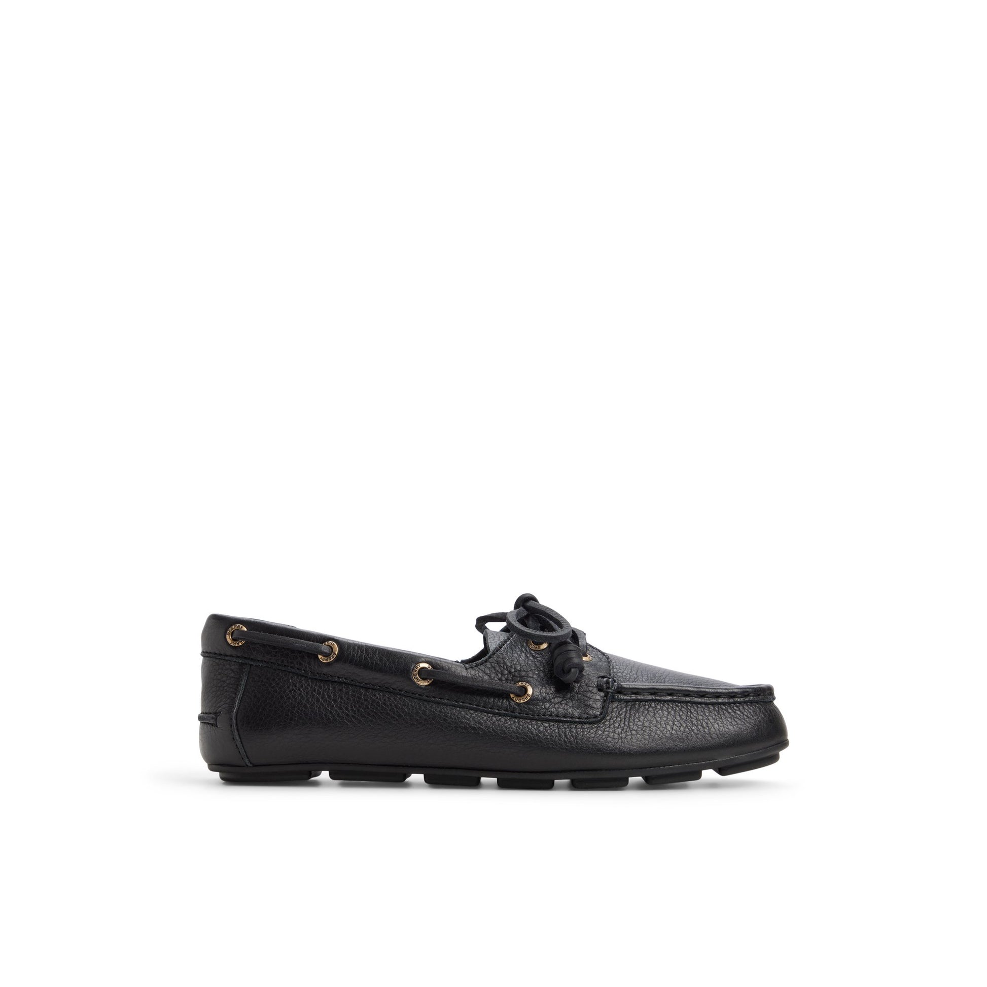 Main View of Black Boat Shoe Driver Loafer Driver Shoes for Womens