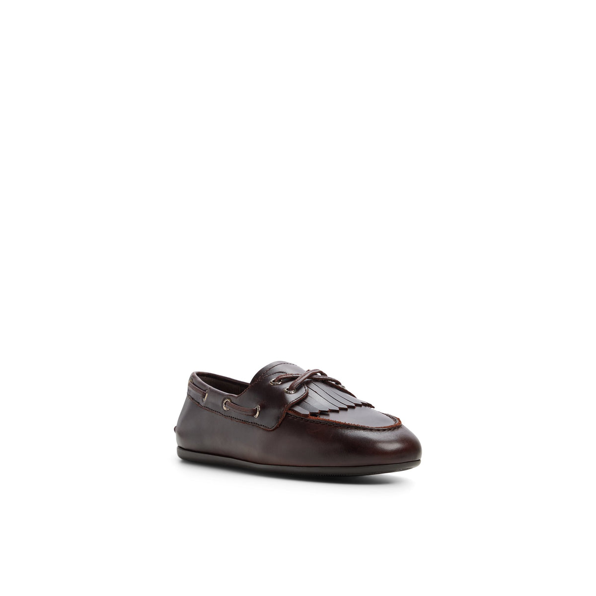 Side view of Amaretto Slim Kilt Boat Shoe Loafer Moccasin Casual Shoes
