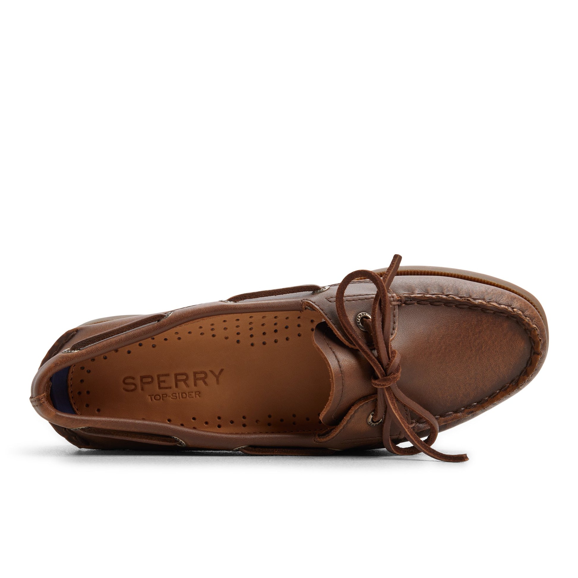 Top-down view of the Brown Authentic Original™ 1 Eye Boat Shoe Boat Shoe