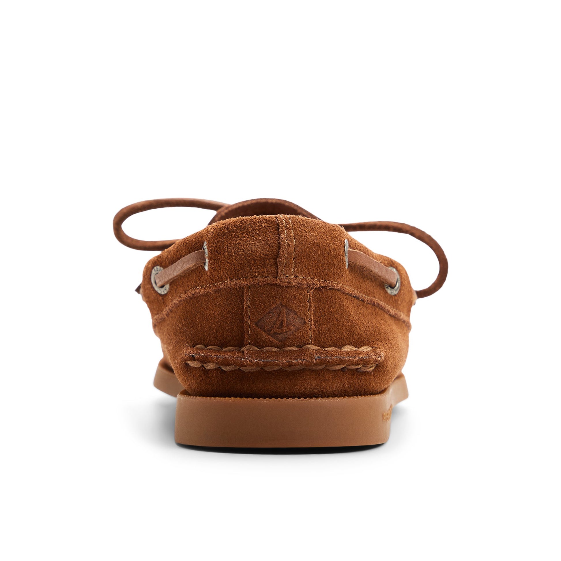 Three-quarter angle of Tan suede Authentic Original™ 1 Eye Boat Shoe Boat Shoe's front side