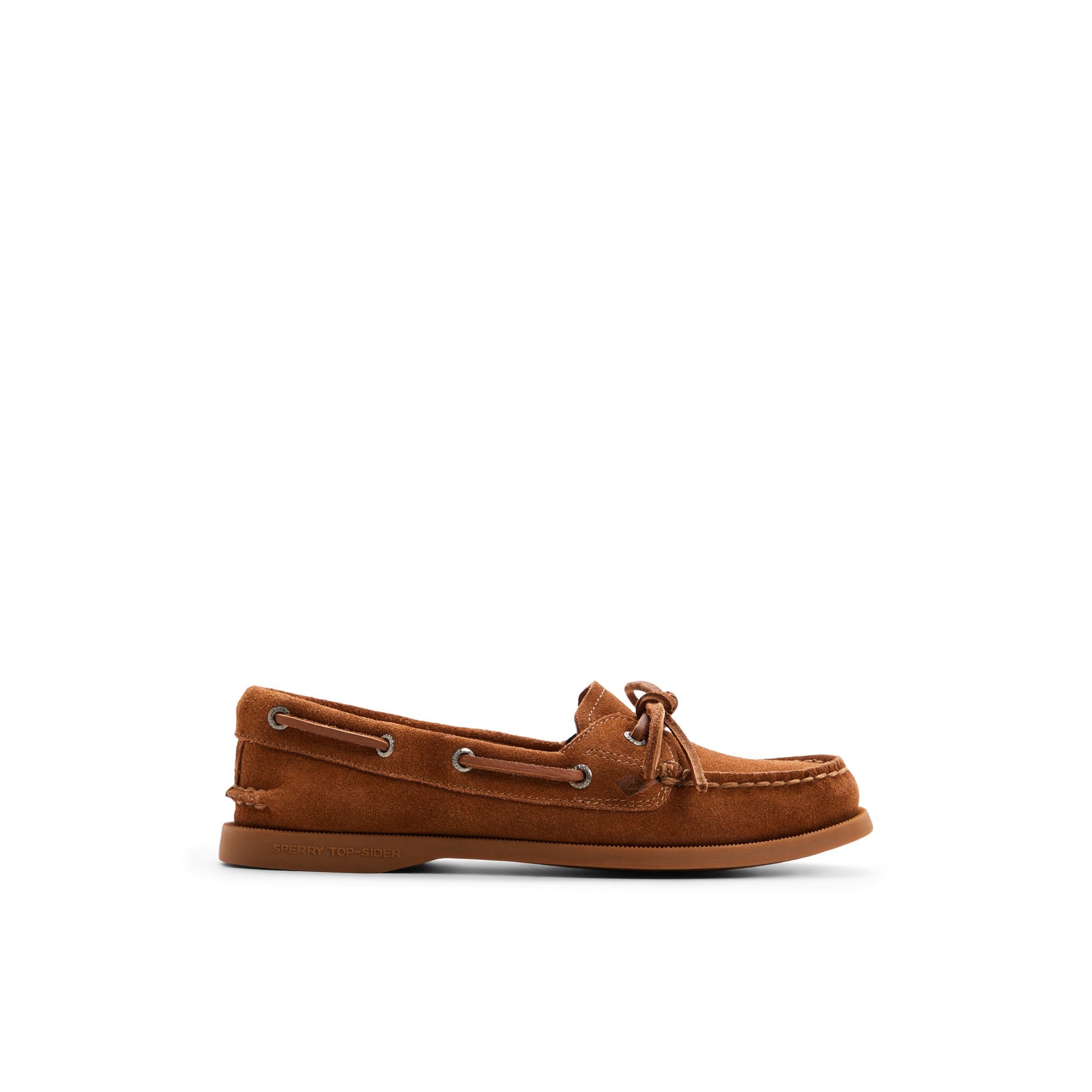 Main View of Tan suede Authentic Original™ 1 Eye Boat Shoe Boat Shoe for Womens