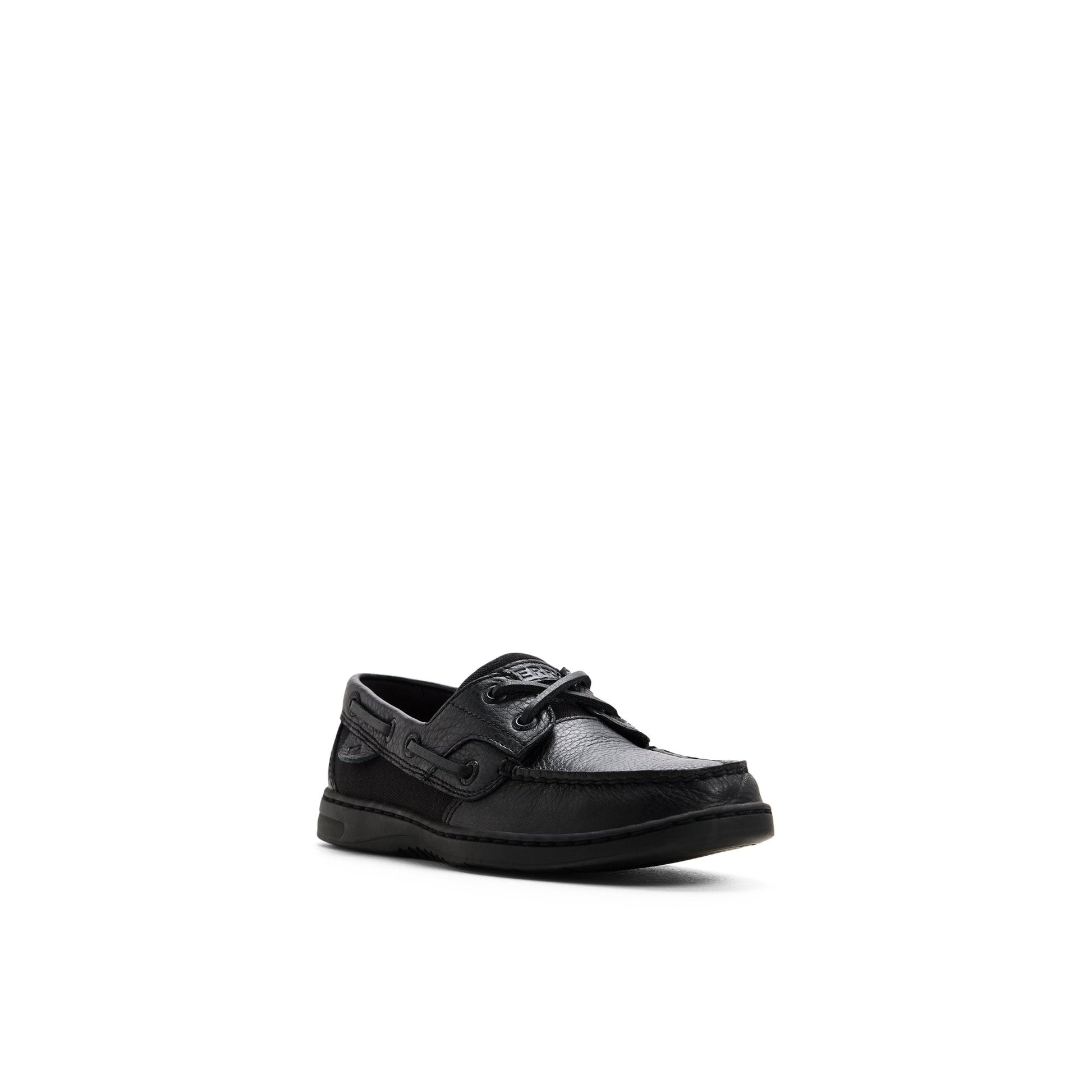 Side view of Black/black Bluefish 2 Eye Boat Shoe Boat Shoe
