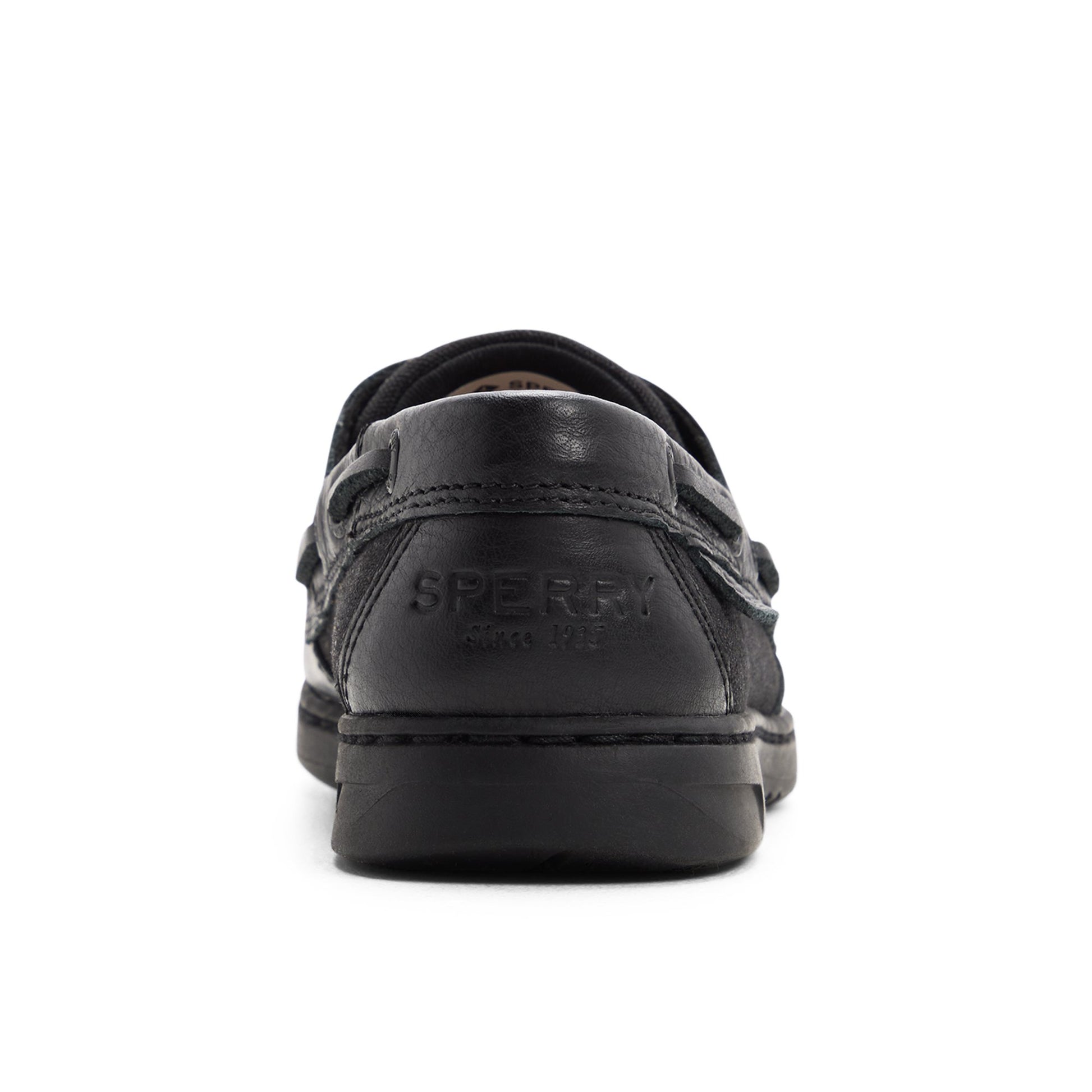Three-quarter angle of Black/black Bluefish 2 Eye Boat Shoe Boat Shoe's front side