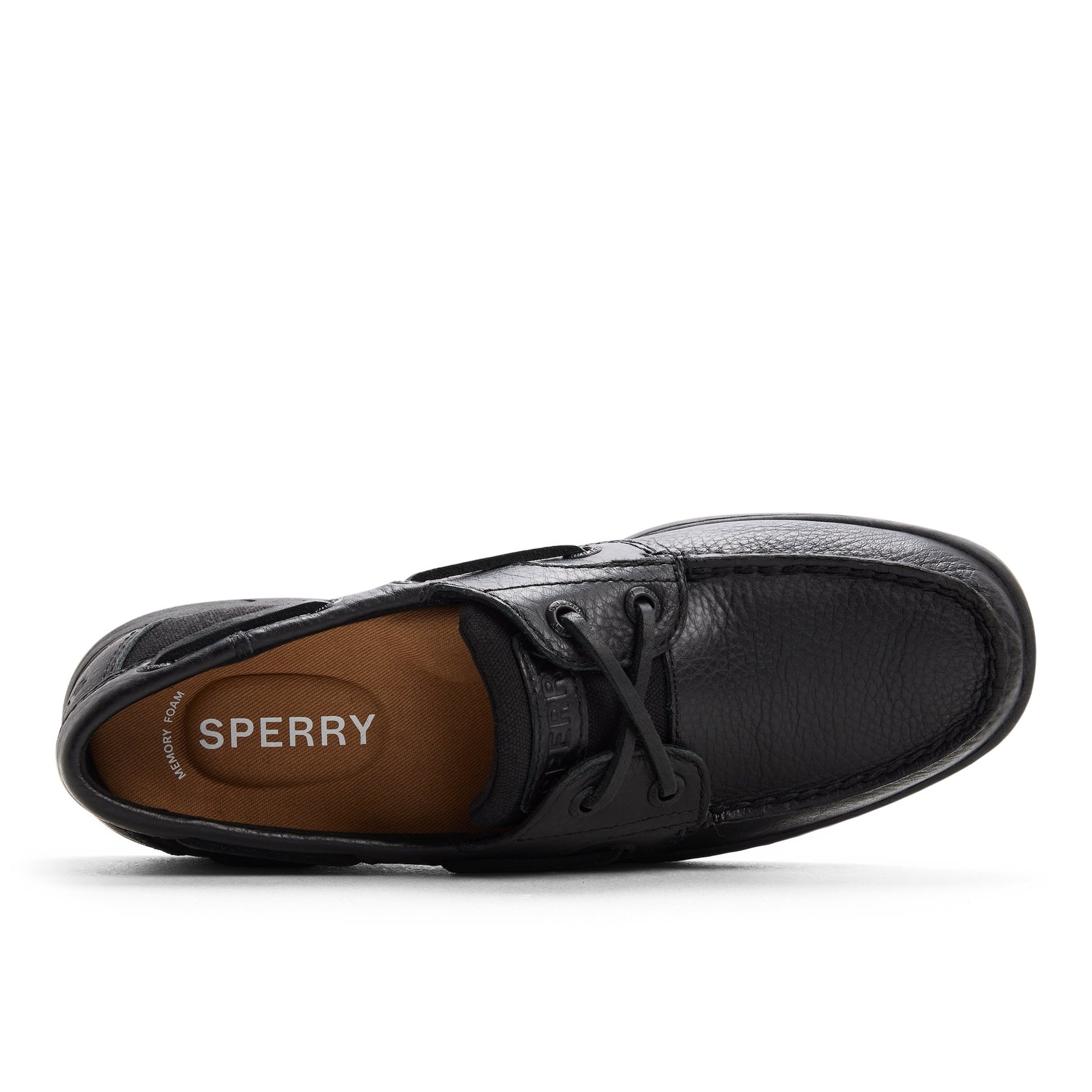 Top-down view of the Black/black Bluefish 2 Eye Boat Shoe Boat Shoe
