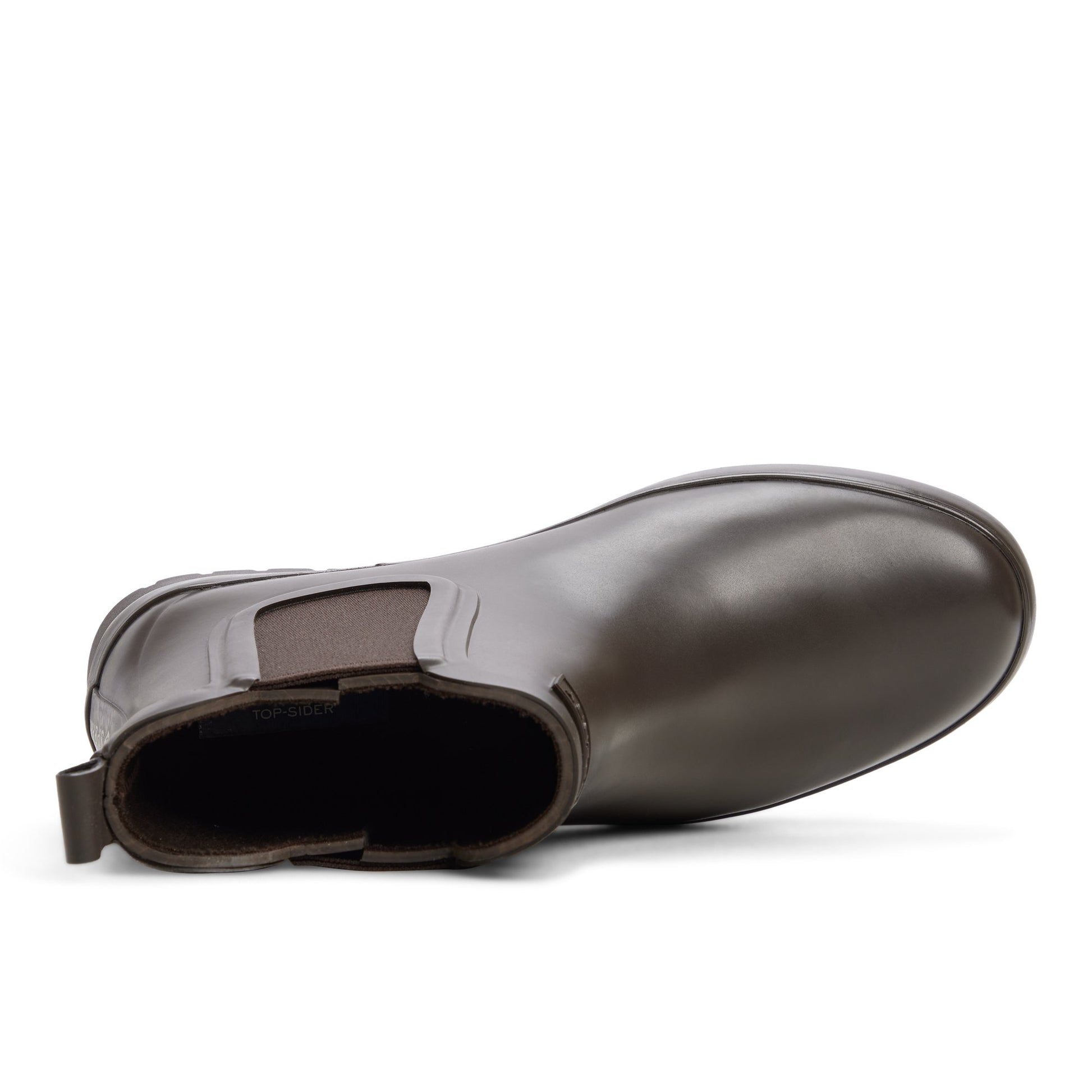 Top-down view of the Dark brown Drizzle Chelsea Rain Boot Chelsea Rain Boot